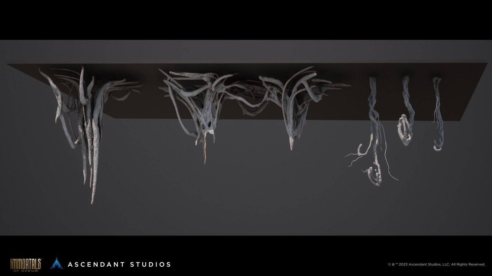 Vines hanging from ceilings.