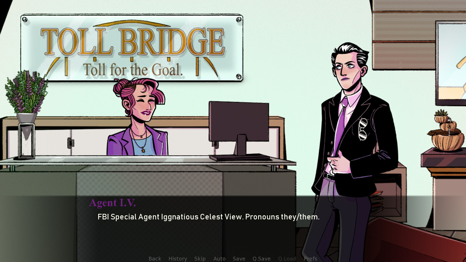 Screen capture from the game (backgrounds by Sidhe Ilustra)