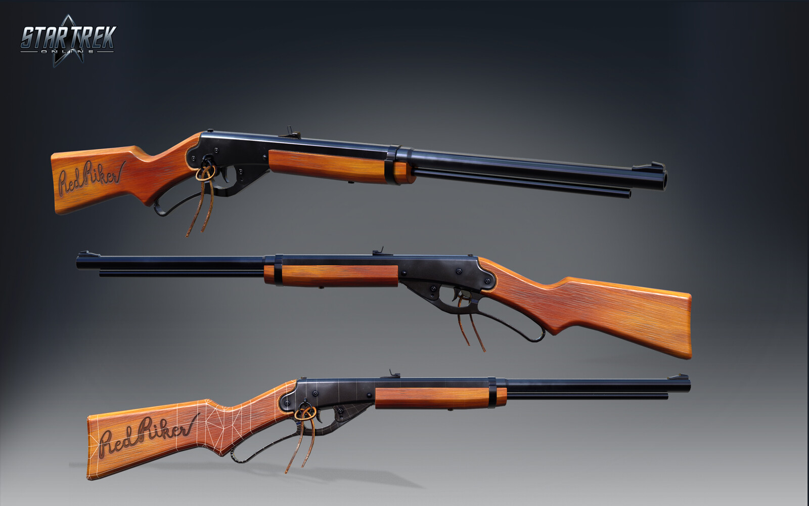 Red Riker BB Gun Iray Render