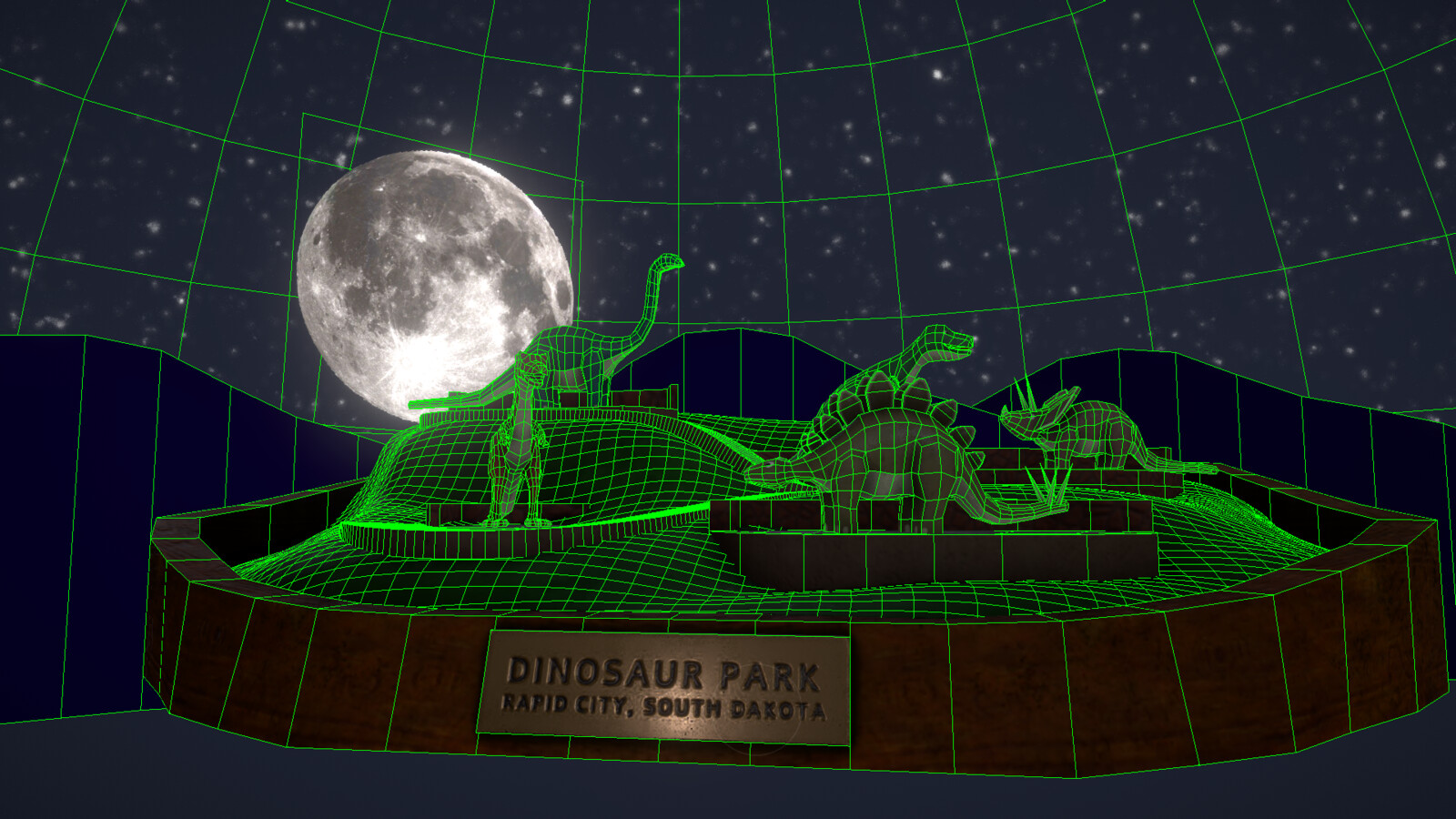 Ditto with wireframe. Skydome star effects were achieved using sketchfab's shader's going haywire using certain settings.