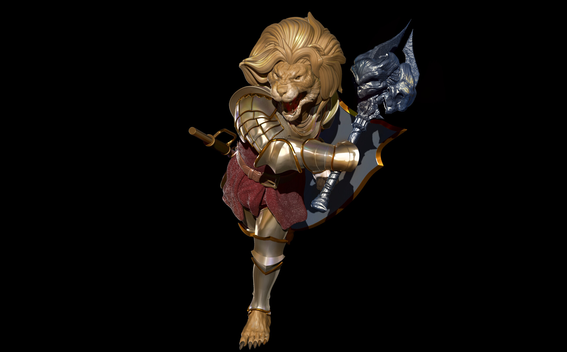 ArtStation Lionine 5E and mace of Terror