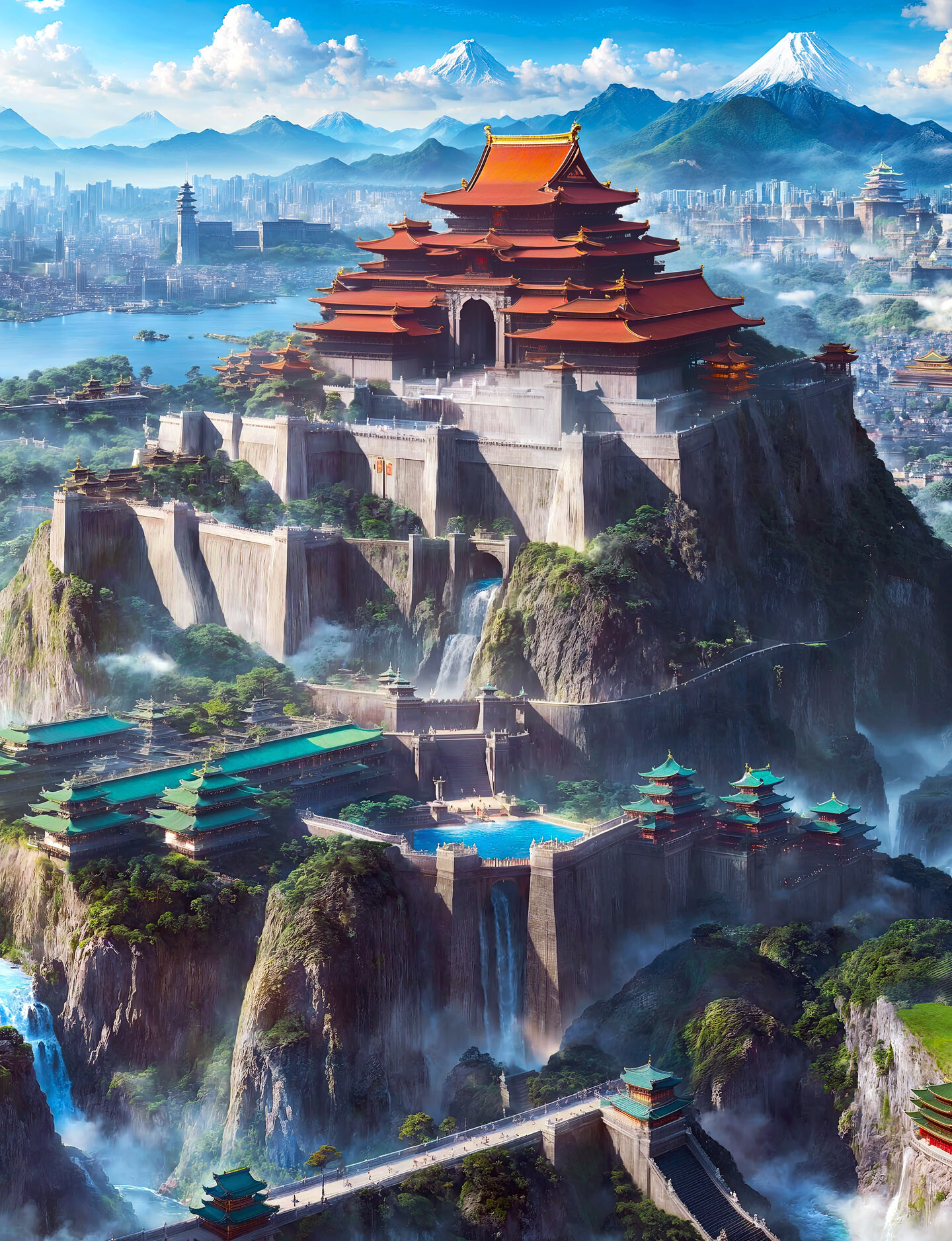 ArtStation - Mountain Palace by the City