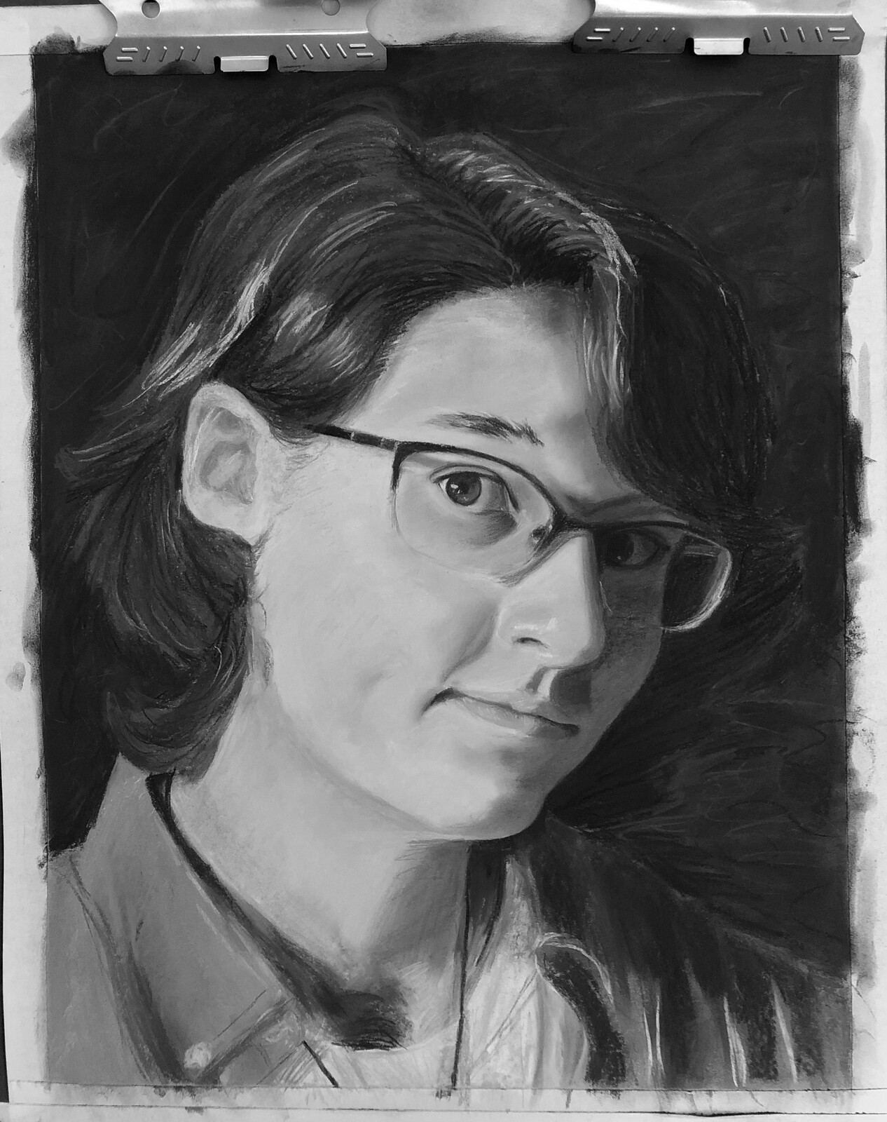 Black and white process photo from when I was checking my values