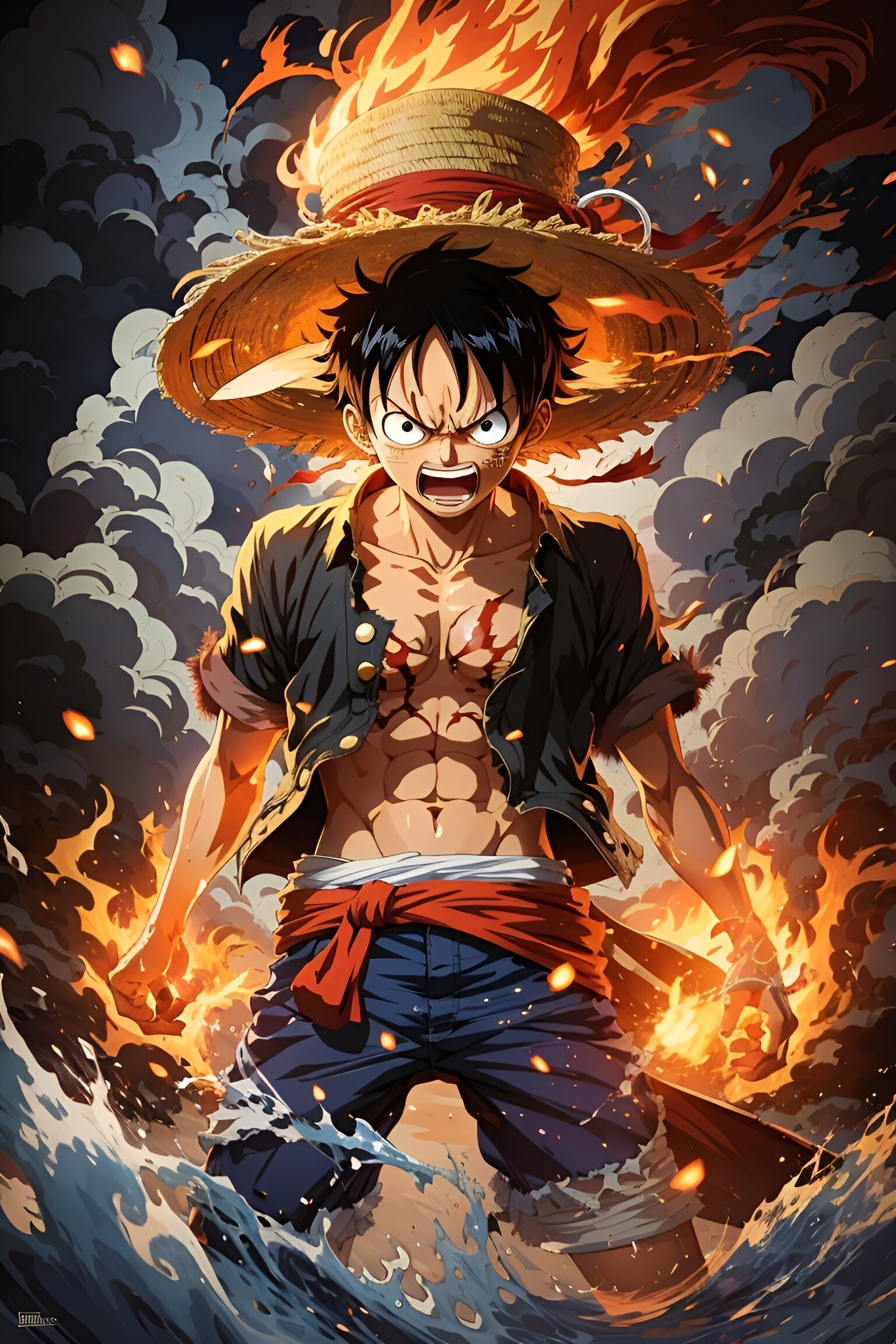 One Piece Monkey D. Luffy With Golden Glare 4K HD Anime Wallpapers