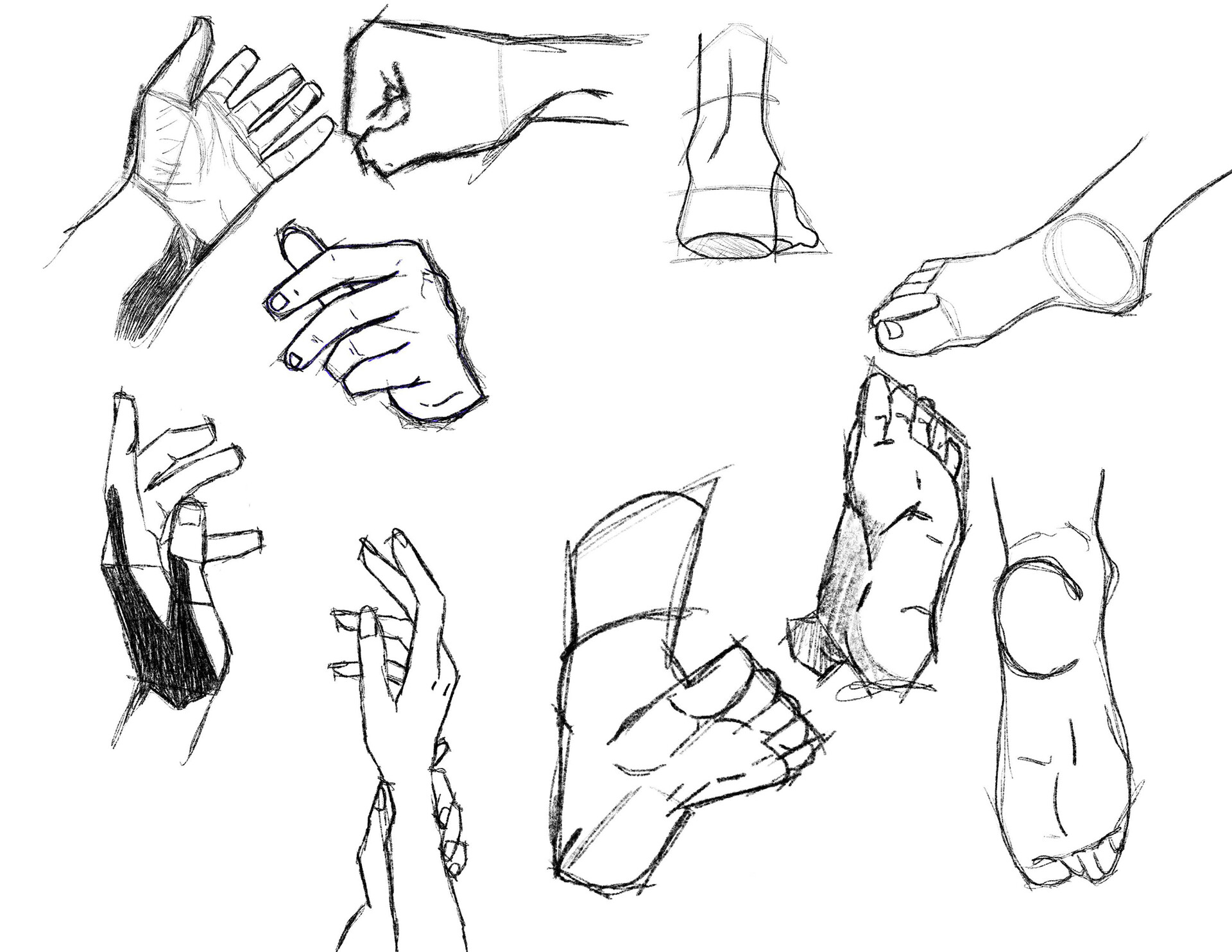 Artstation Hand And Feet Sketches