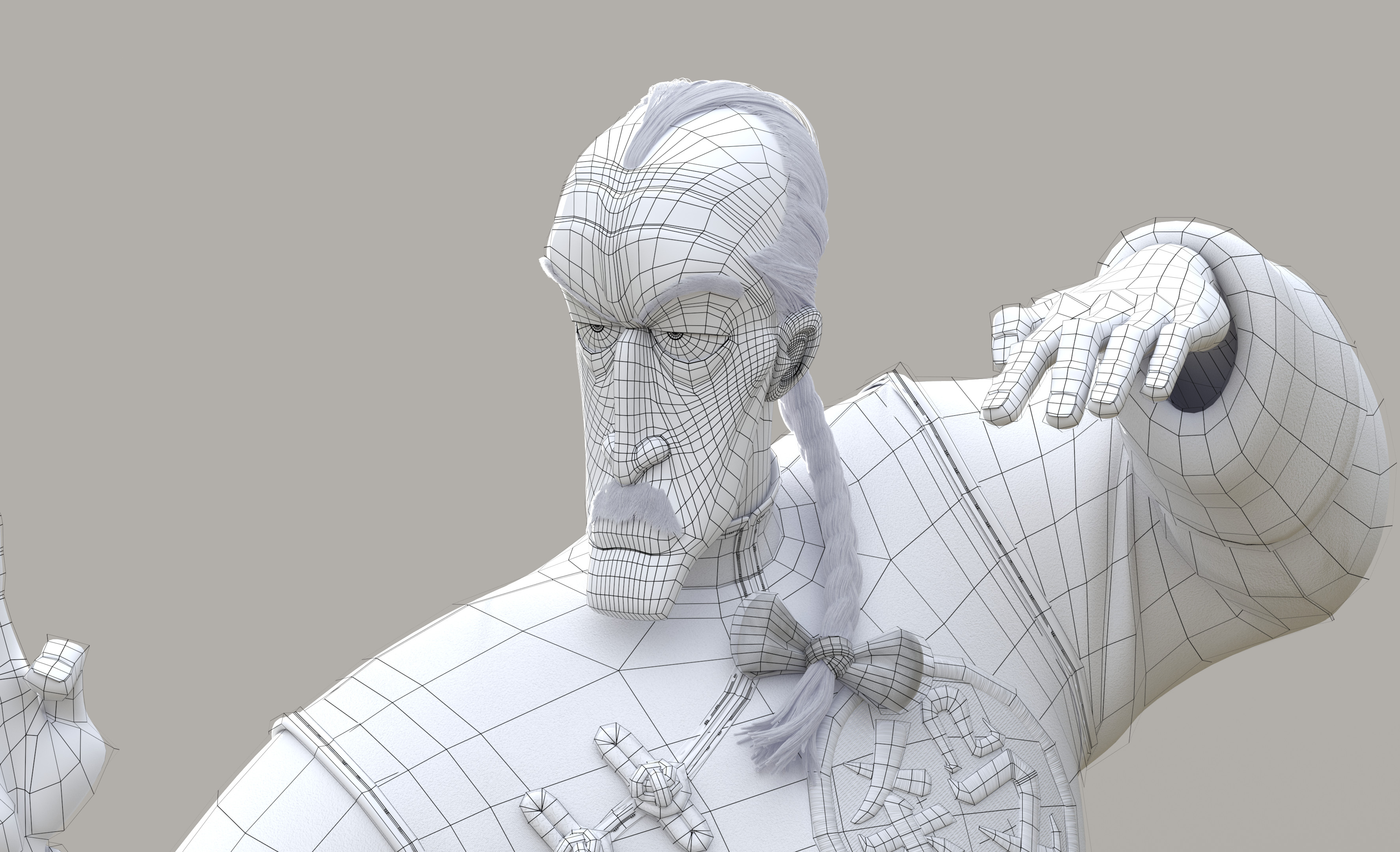 Face close up wireframe