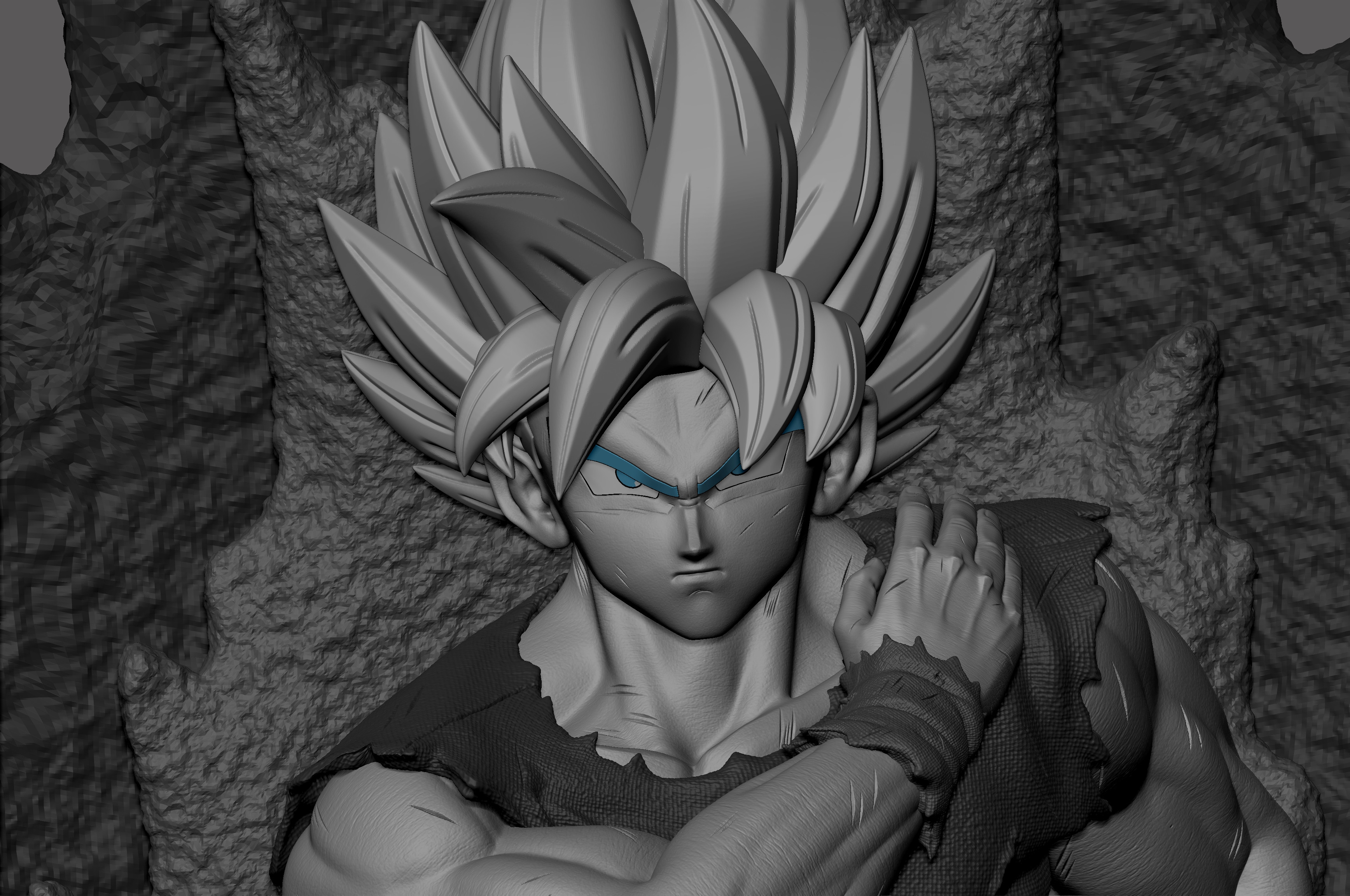 ArtStation - GOKU SSJ BLUE RESIN SCULPTURE