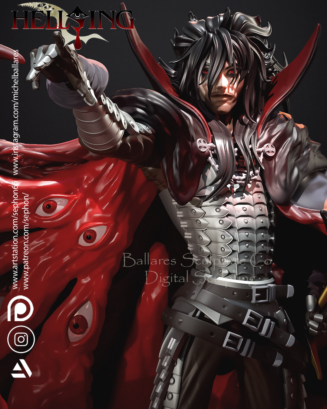 Alucard or Count Dracula From Hellsing Collectible 3d 