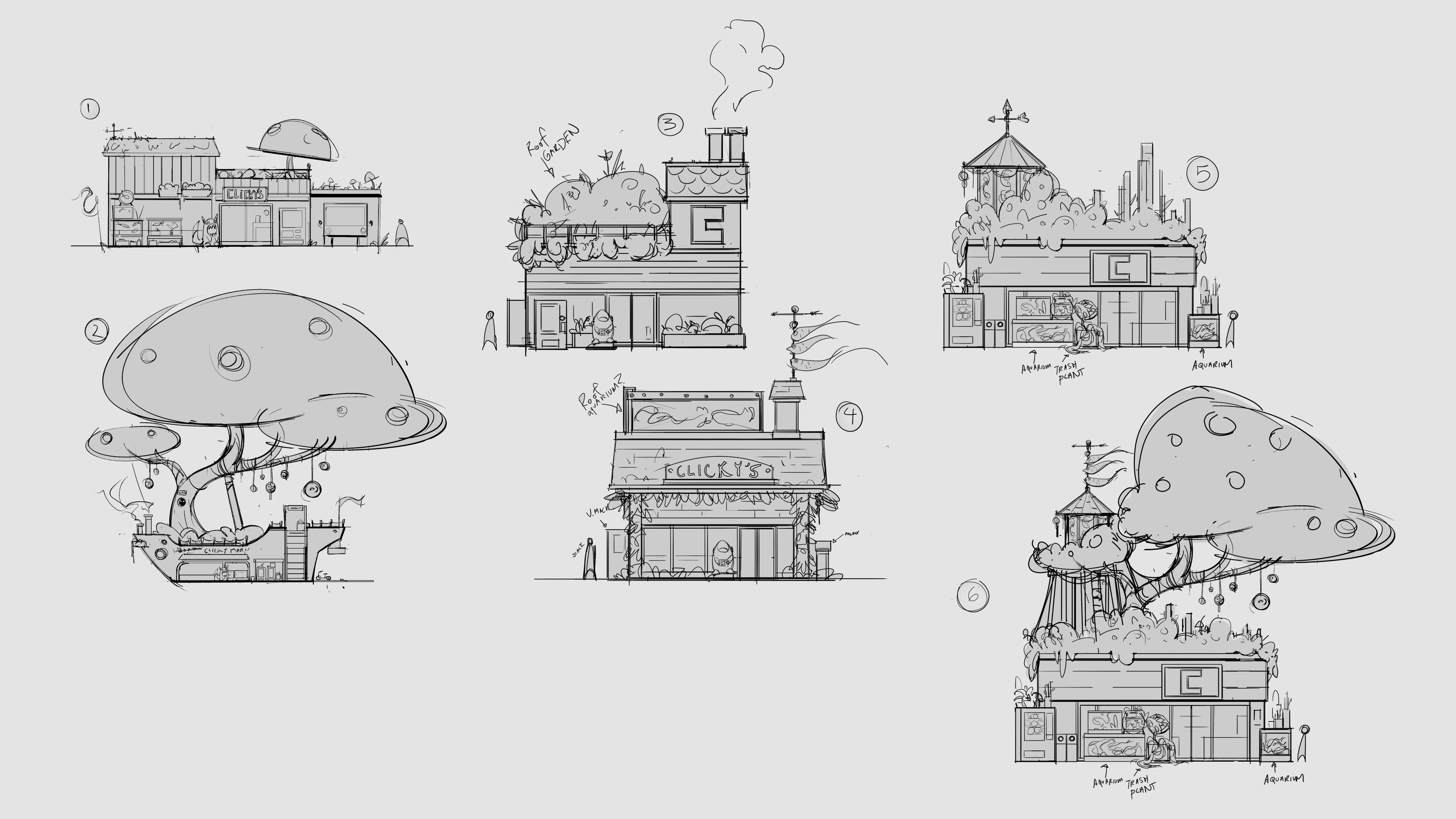 Development sketches! The final ended up being a composite of a few different ideas.
