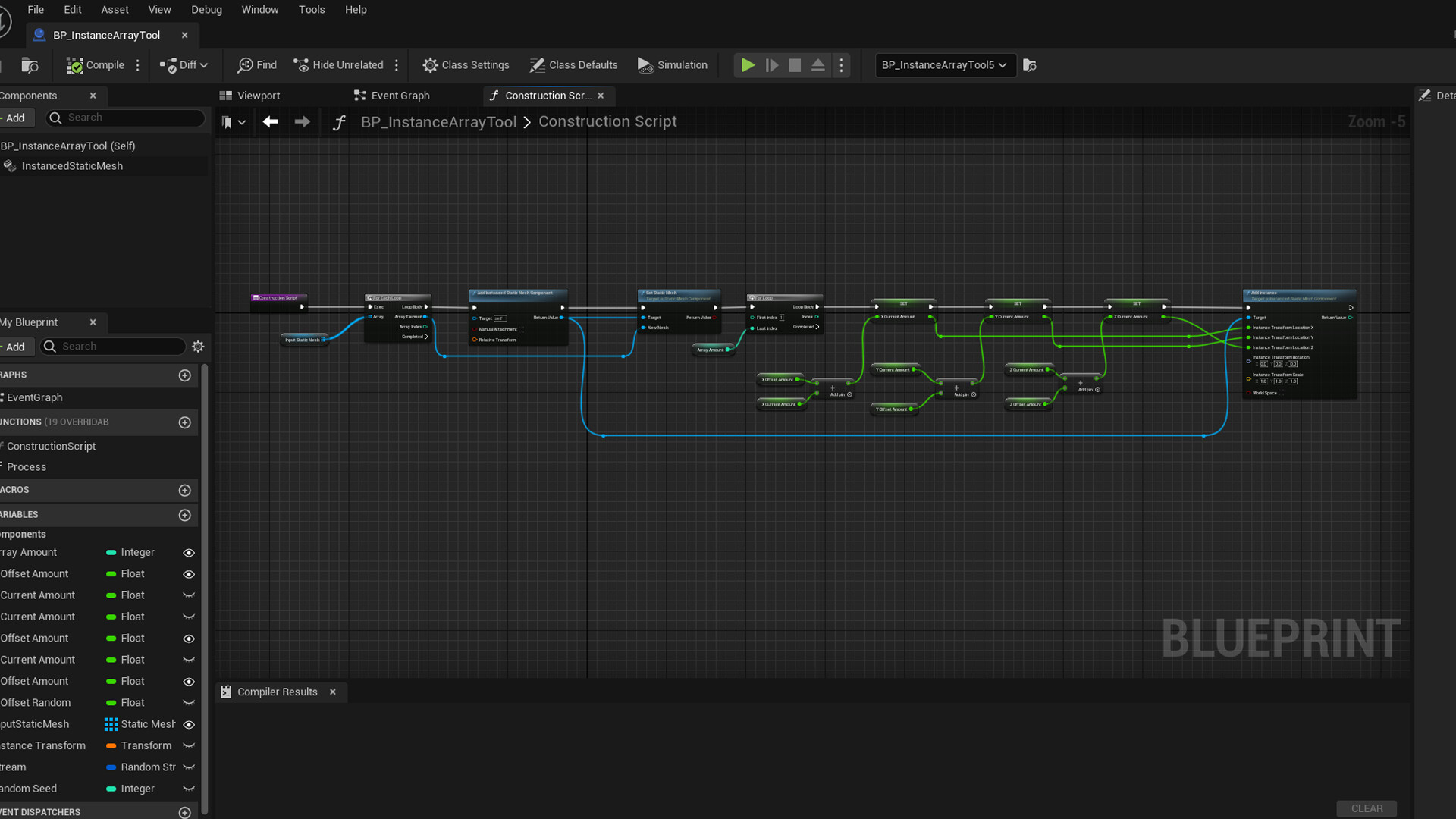 Simran Matharu - UE Blueprints - Instanced Static Mesh Array Tool