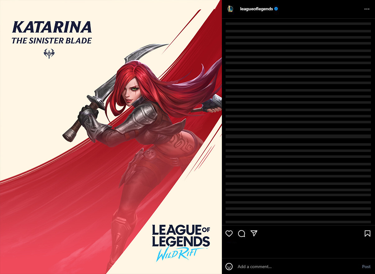 Wild Rift Katarina Instagram Mockup