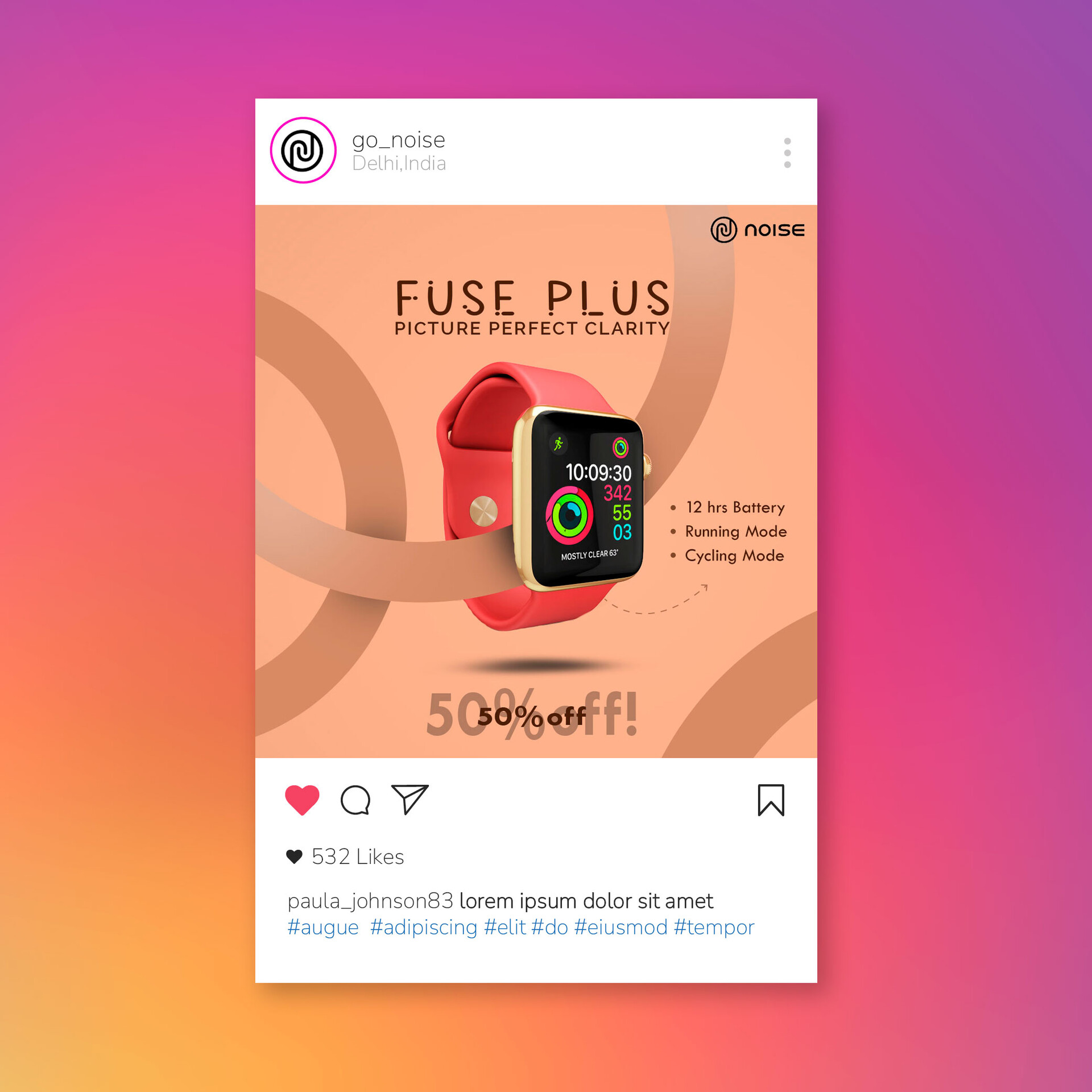 Noise brand cheap smart watch