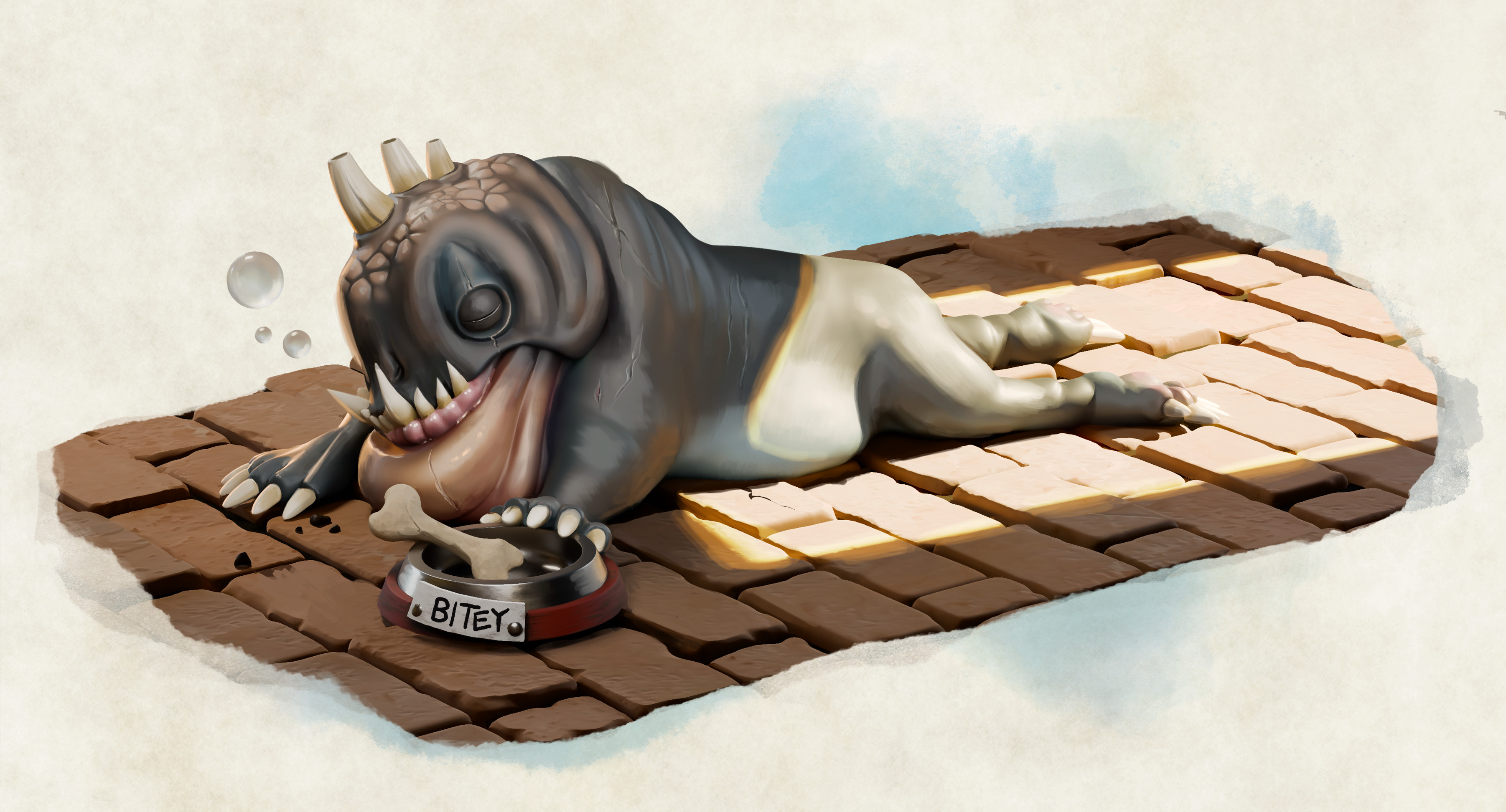 A artwork I did for the D&amp;D adventure "The Rats in the Cellar". This is a named tshumbla: Bitey.