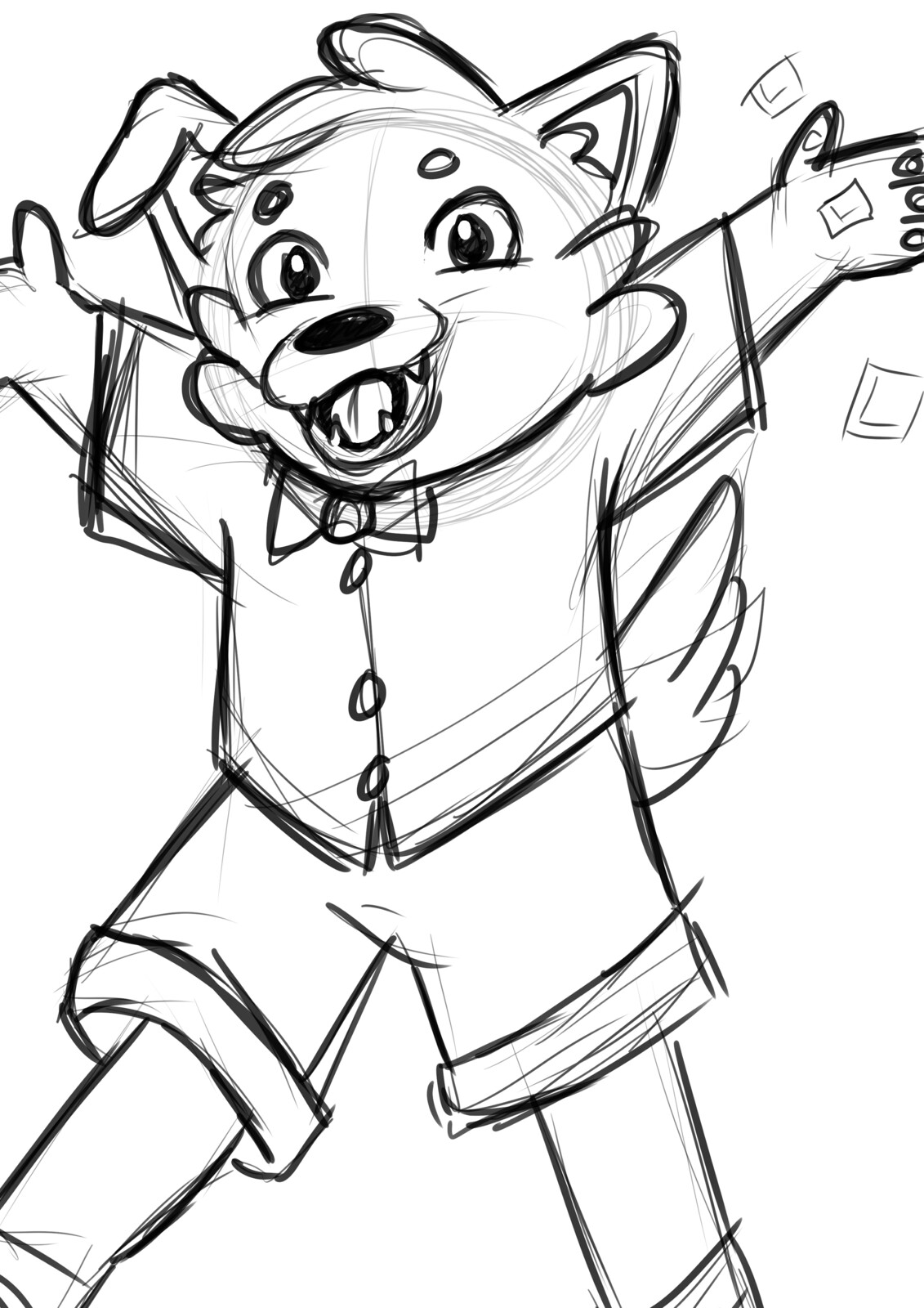 Personified a student's pet dog, imagining what our pets would look like in a cartoonish and personified way.