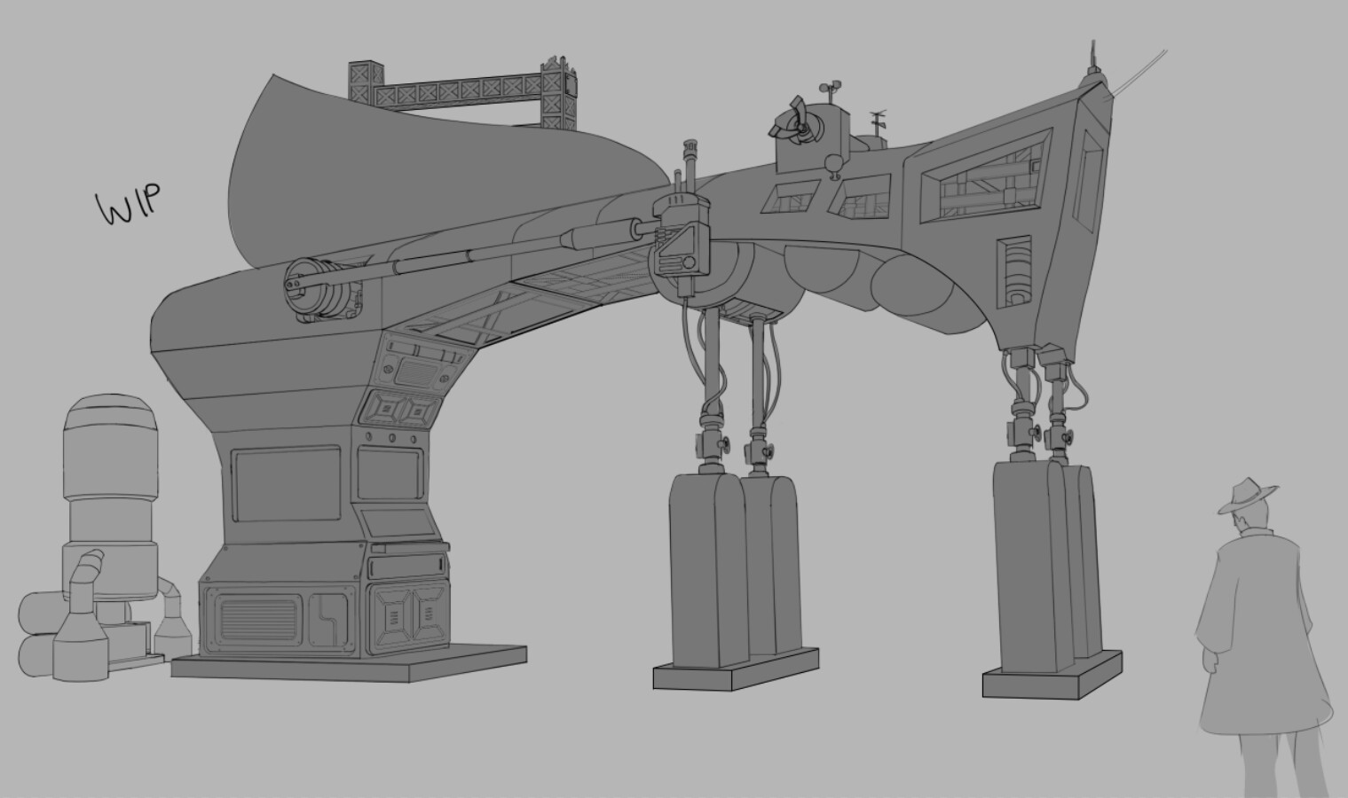 WIP fueling station concept. Based on sewing machine form language.