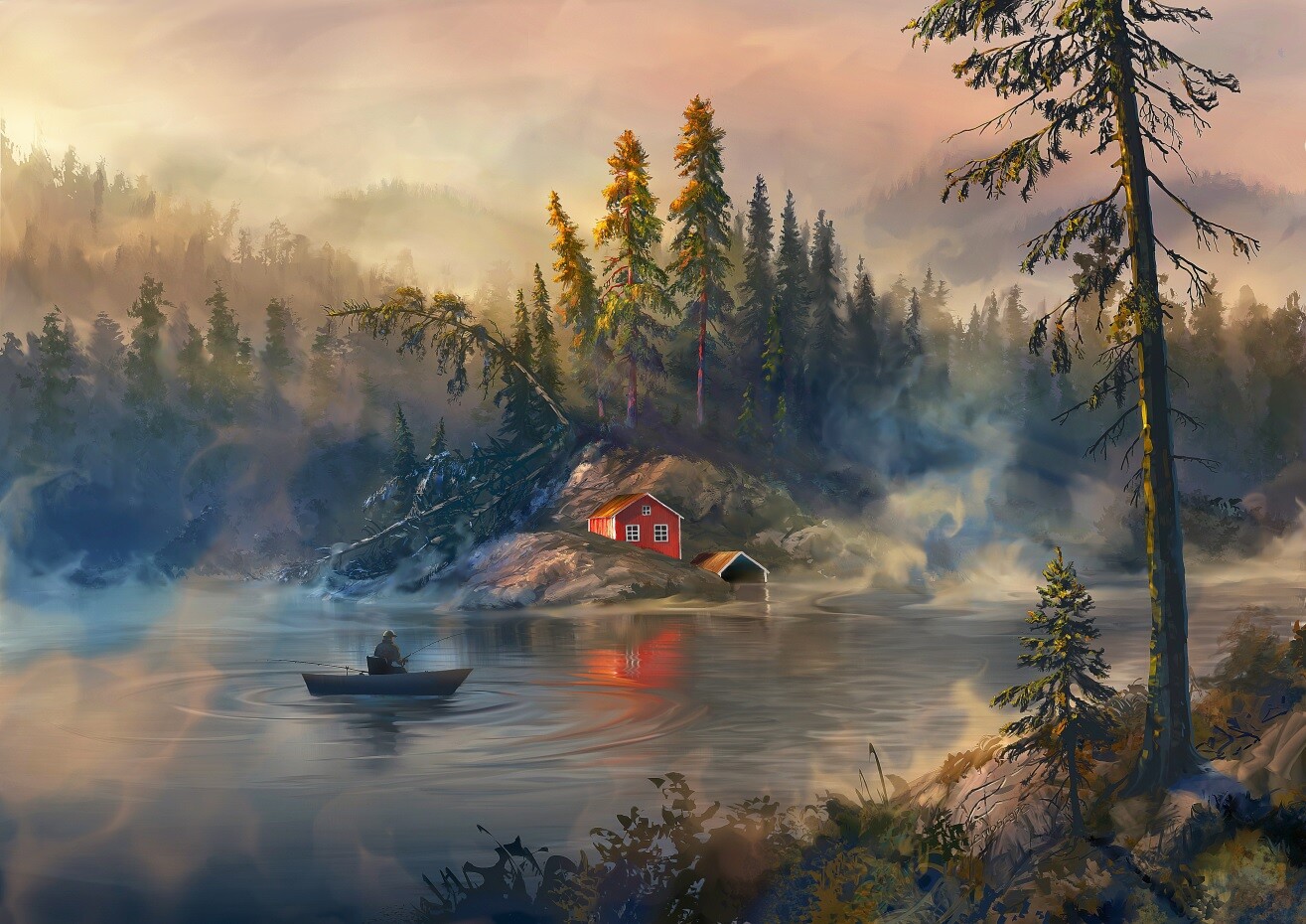 Fishing scene from Sweden