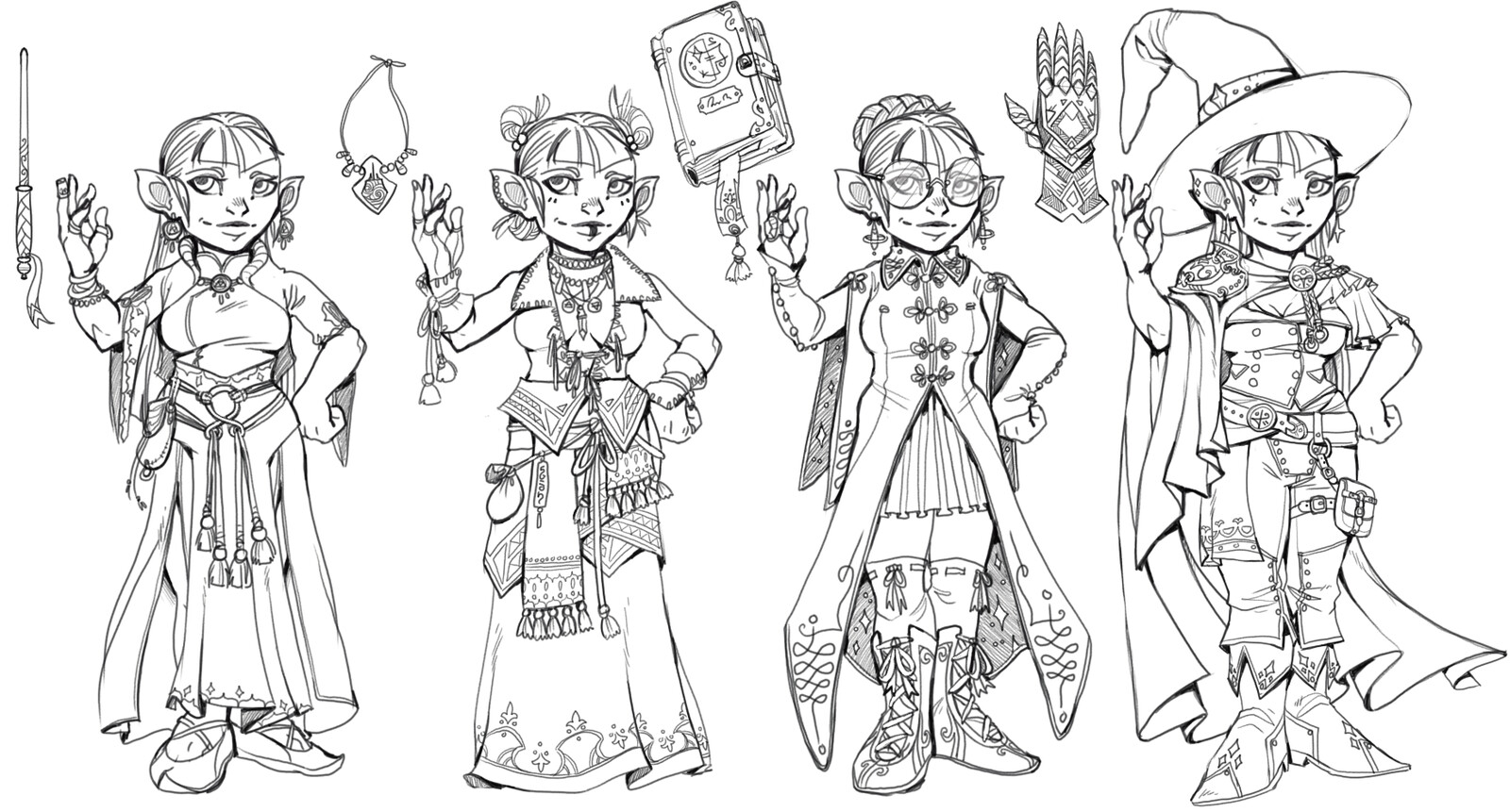 Iconic Gnome concepts: the studious sorceress
