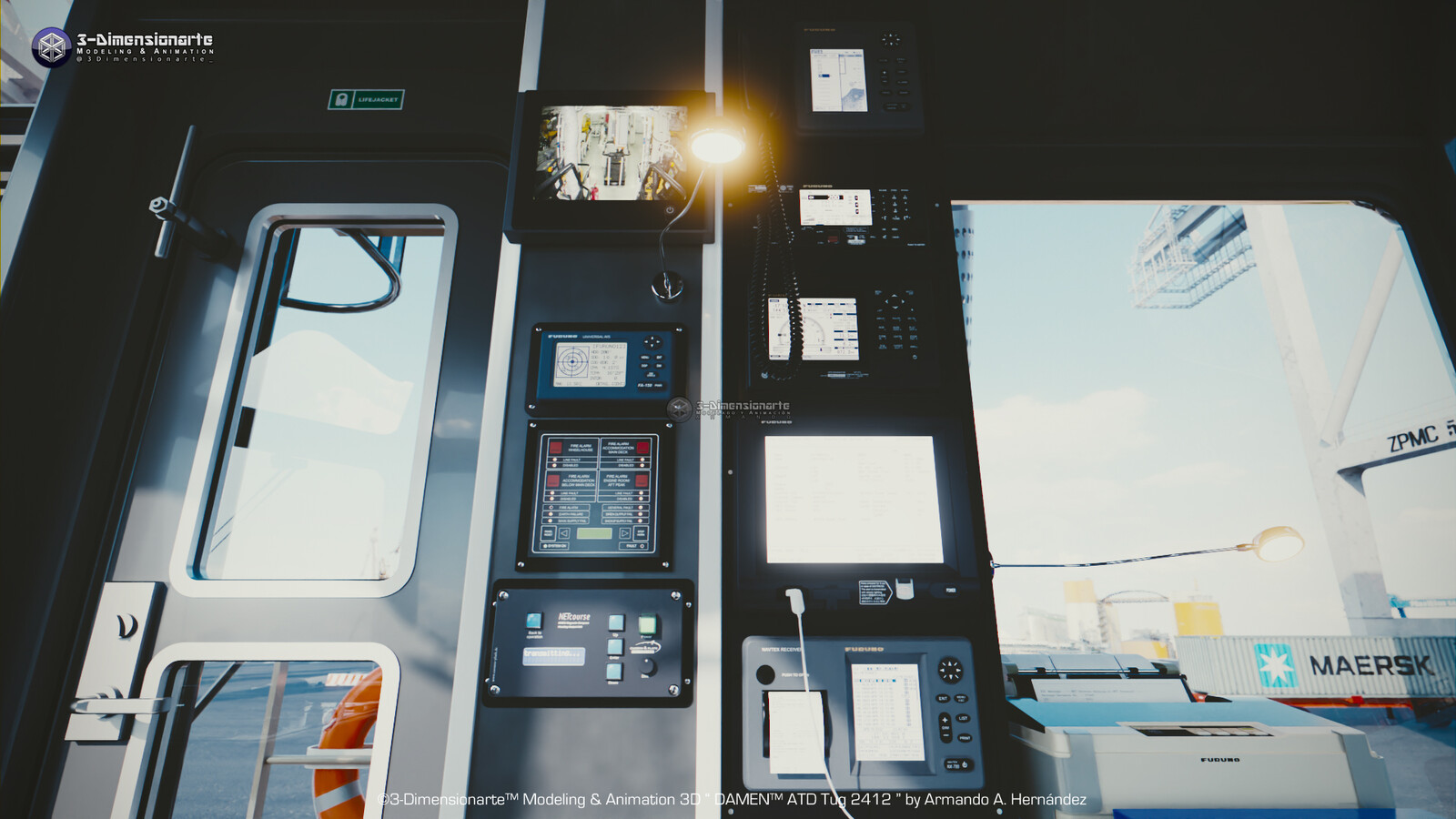 Seatronx SRT10
FURUNO™ FA-150
Fire Alarm Panel
Cassens &amp; Plath™ Net Course
Handset HS-2003
FURUNO™ LS-6100
FURUNO™ FS-2575C
FURUNO™ GP-170
FELCOM 18 Terminal Unit IC-218
FURUNO™ NX-700A
and the right
Printer PP520
