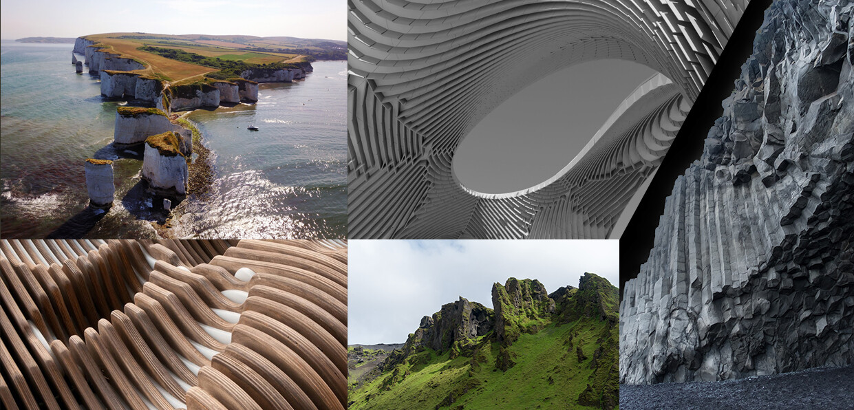 Some of the references  I used from architecture(like Zaha Hadid work) to landscapes