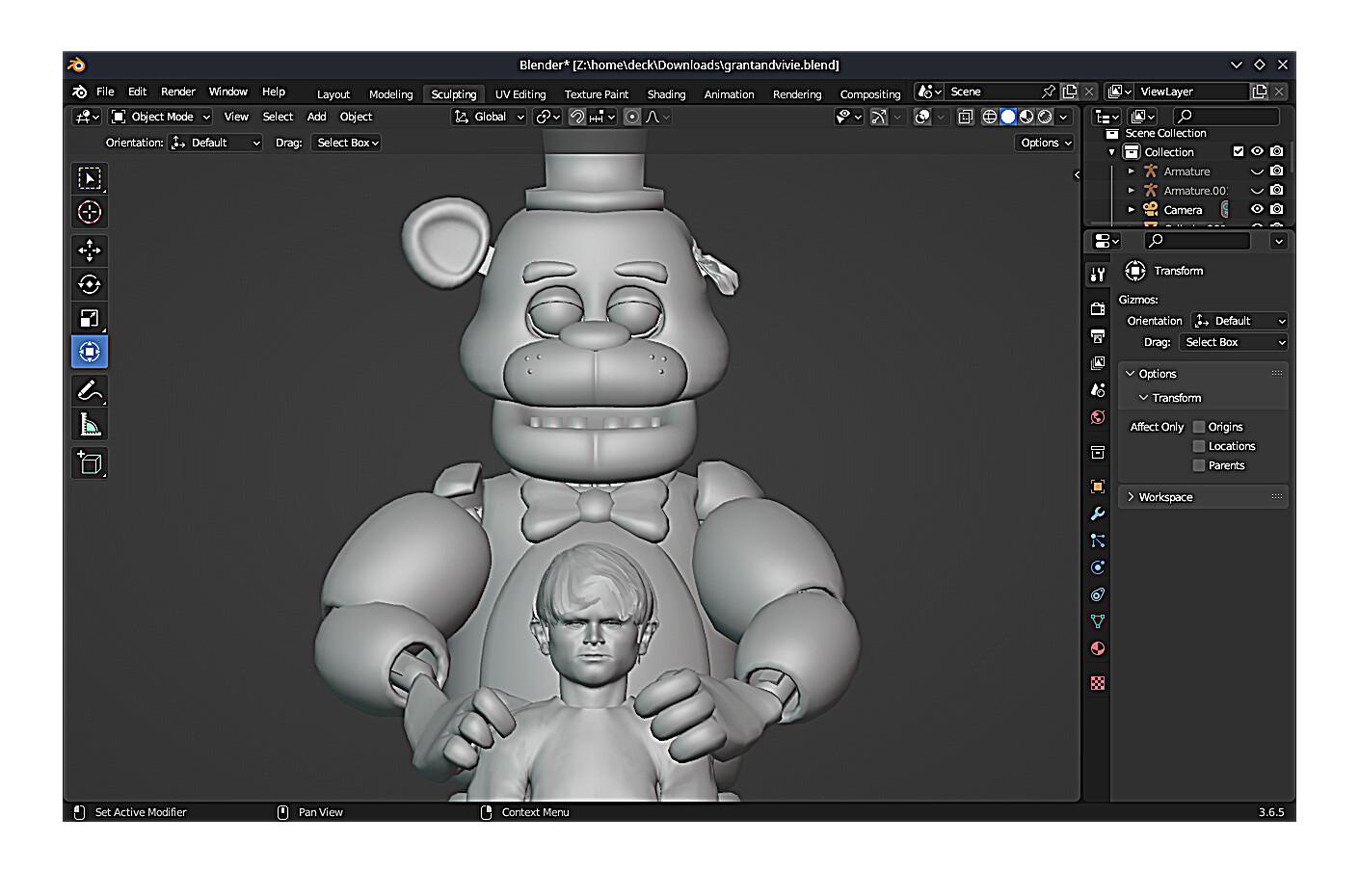 Five Nights At Freddies - Grant Feely/Golden Freddy For 3D Printing