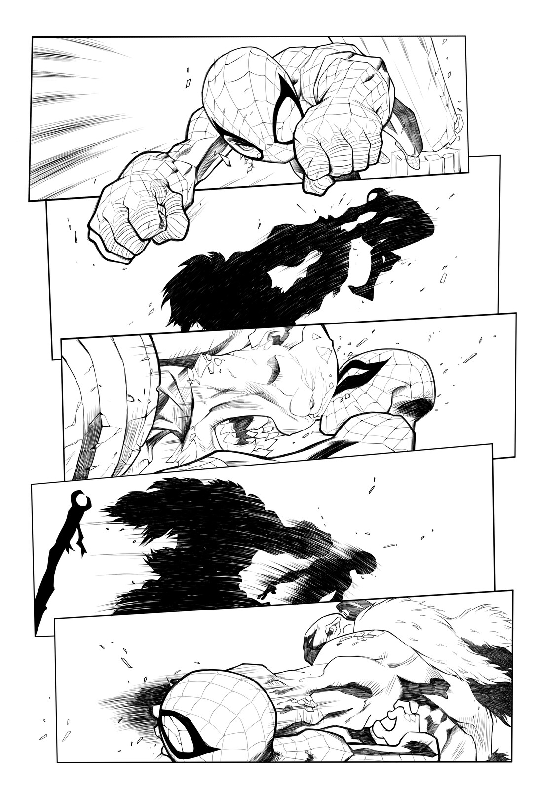 Avenging Spiderman Vol1 issue3 Page11
Pencils: Joe Madureira
Inks: Alicia Martínez (practice)