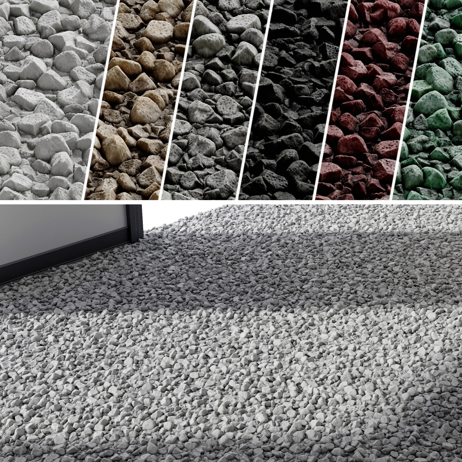 PBR Gravel 01 | 4k | PNG | Seamless | +SBSAR