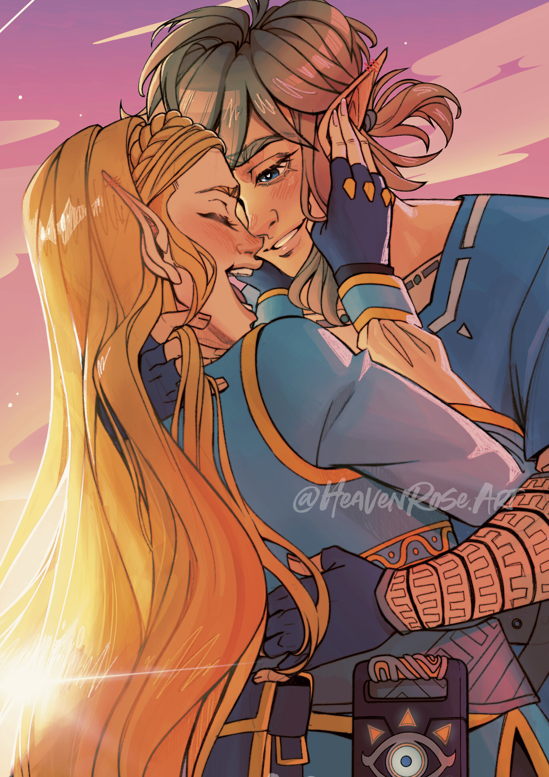 Botw Zelda Kiss Link Botw Zelink Oot Anime Hyrule Warriors Zelink