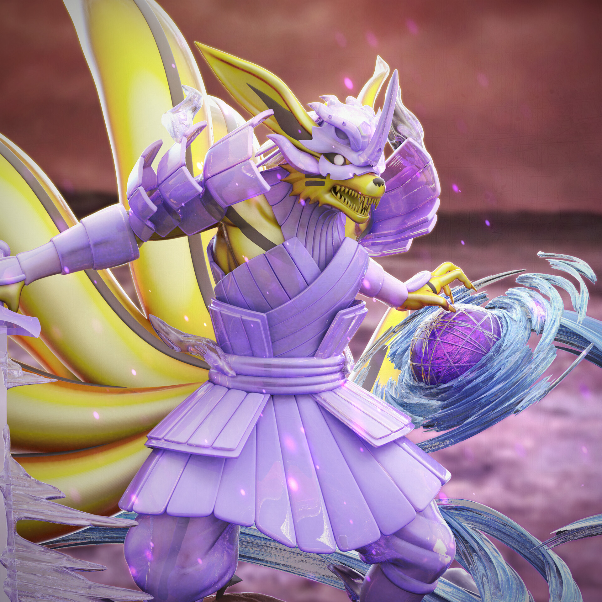 ArtStation - Armored Kurama - Naruto