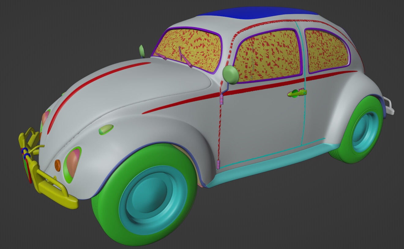 Honk honk! Here comes the vertex painted high-poly model.