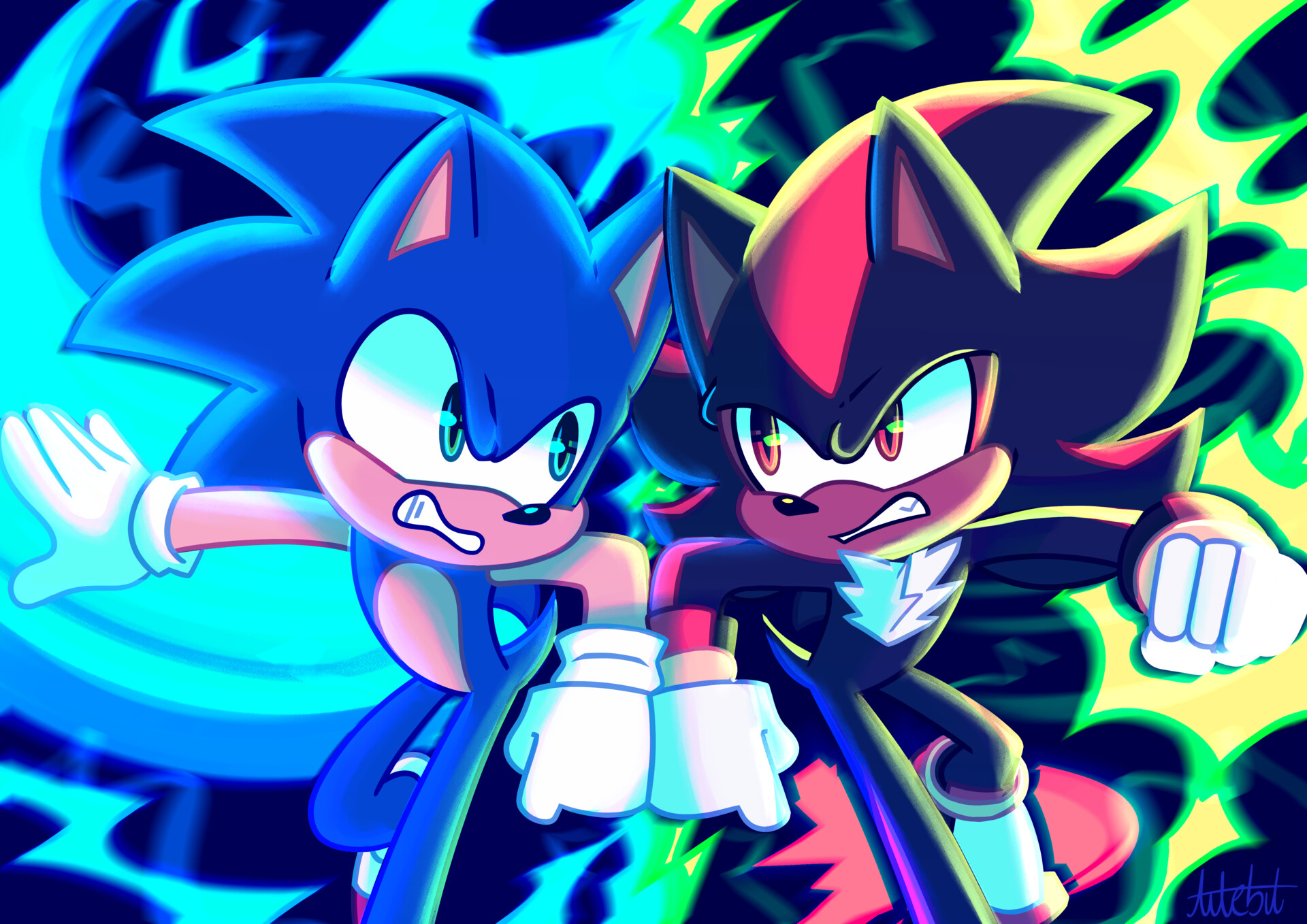 ArtStation - Shadow vs Sonic