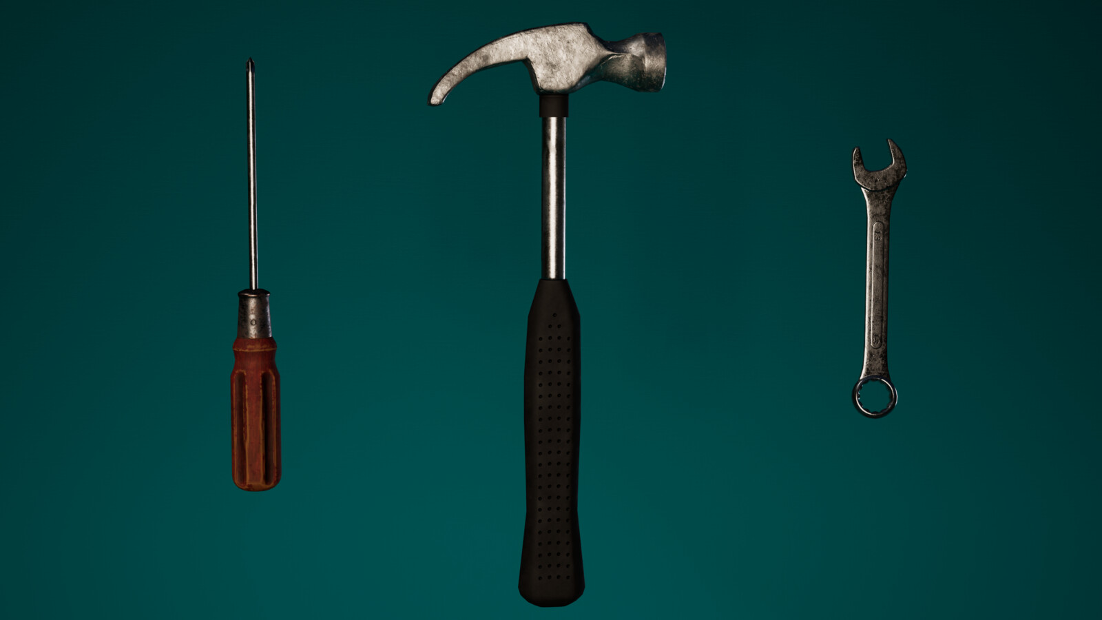 Philips Screwdriver, Hammer and 13mm spanner 