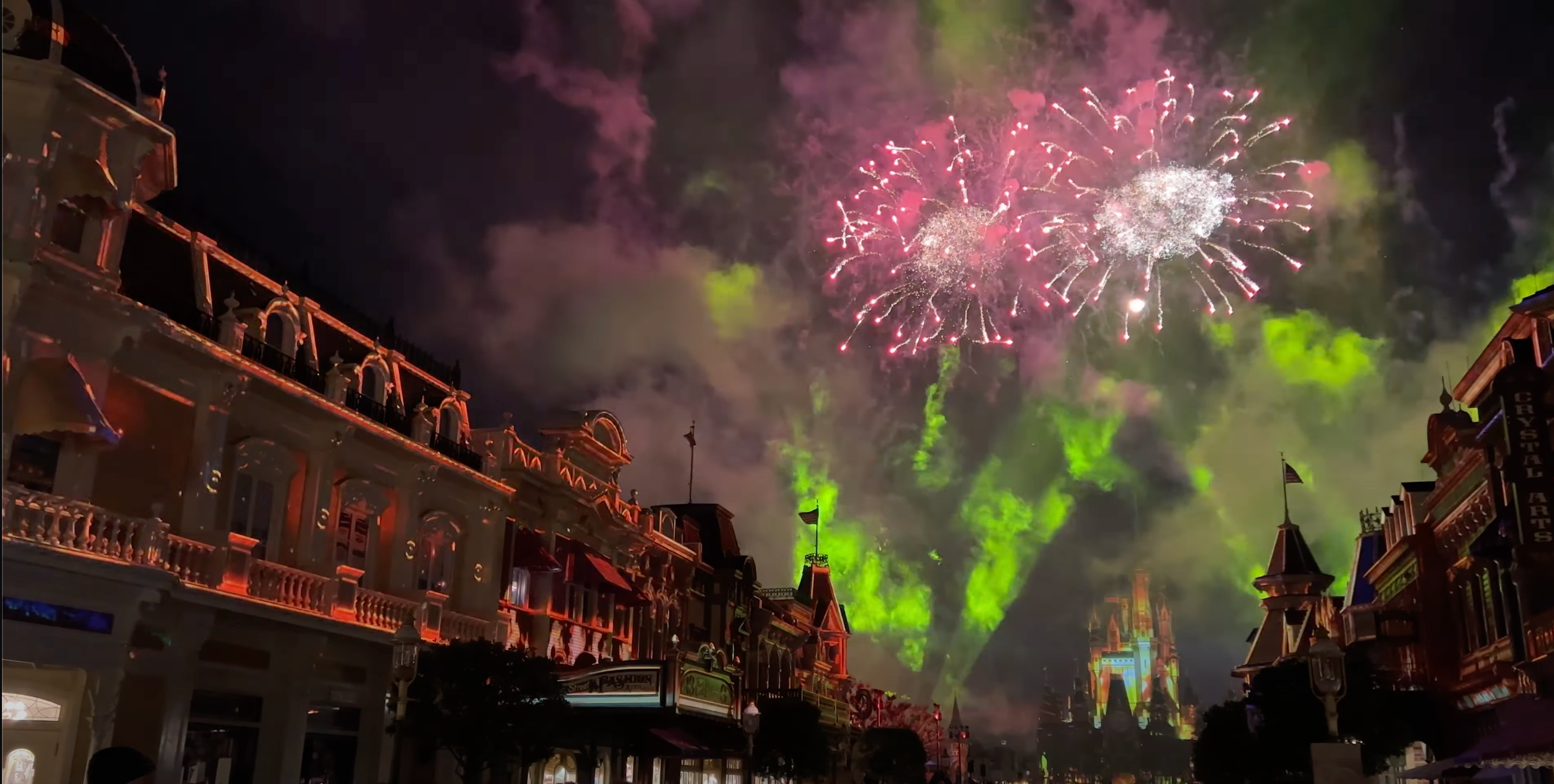 Pirates of the Carribbean Moment during the Adversity Section. Main Street Lights up in time with the cannon blasts.