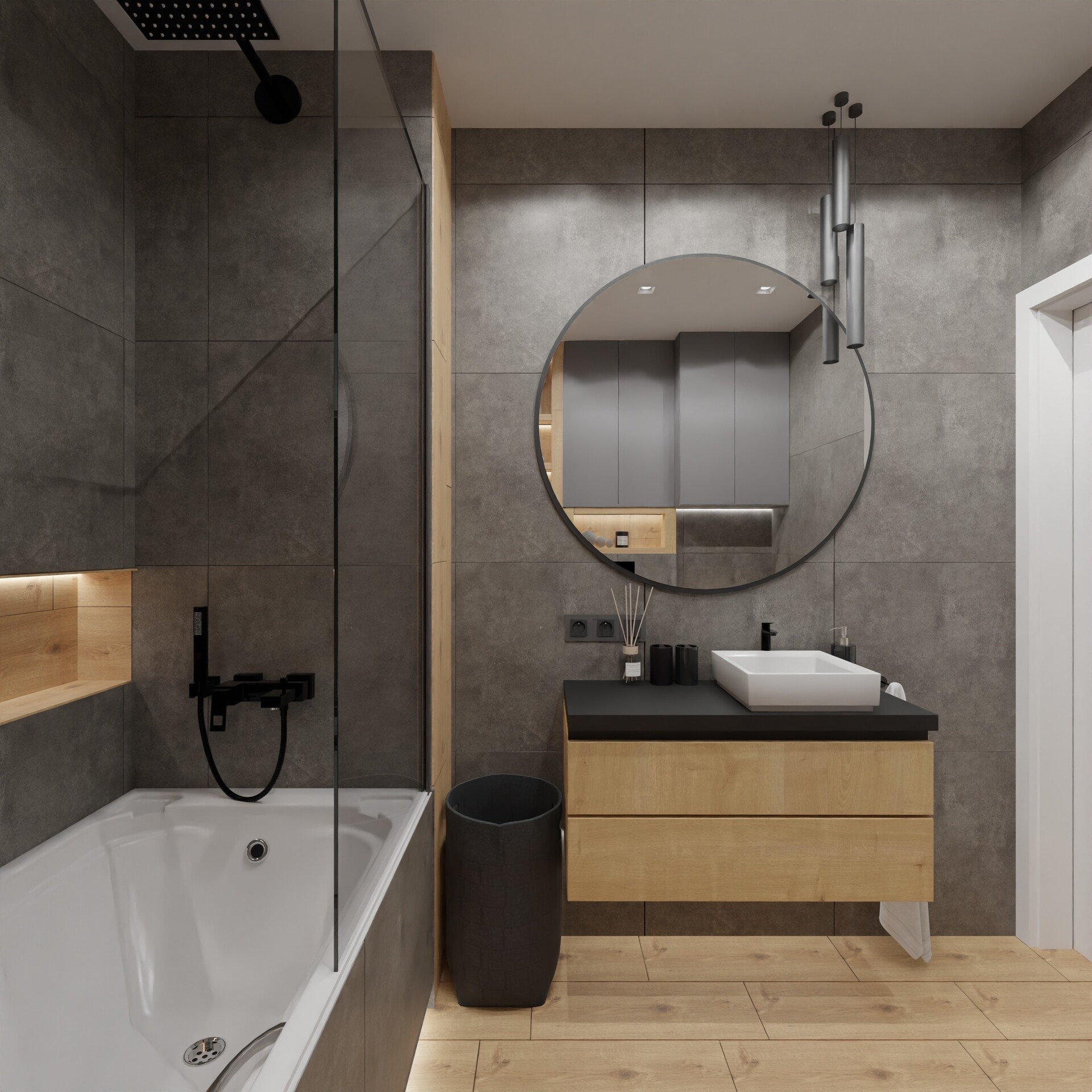 ArtStation - bathroom design in an apartment of 72 m2. the project also ...