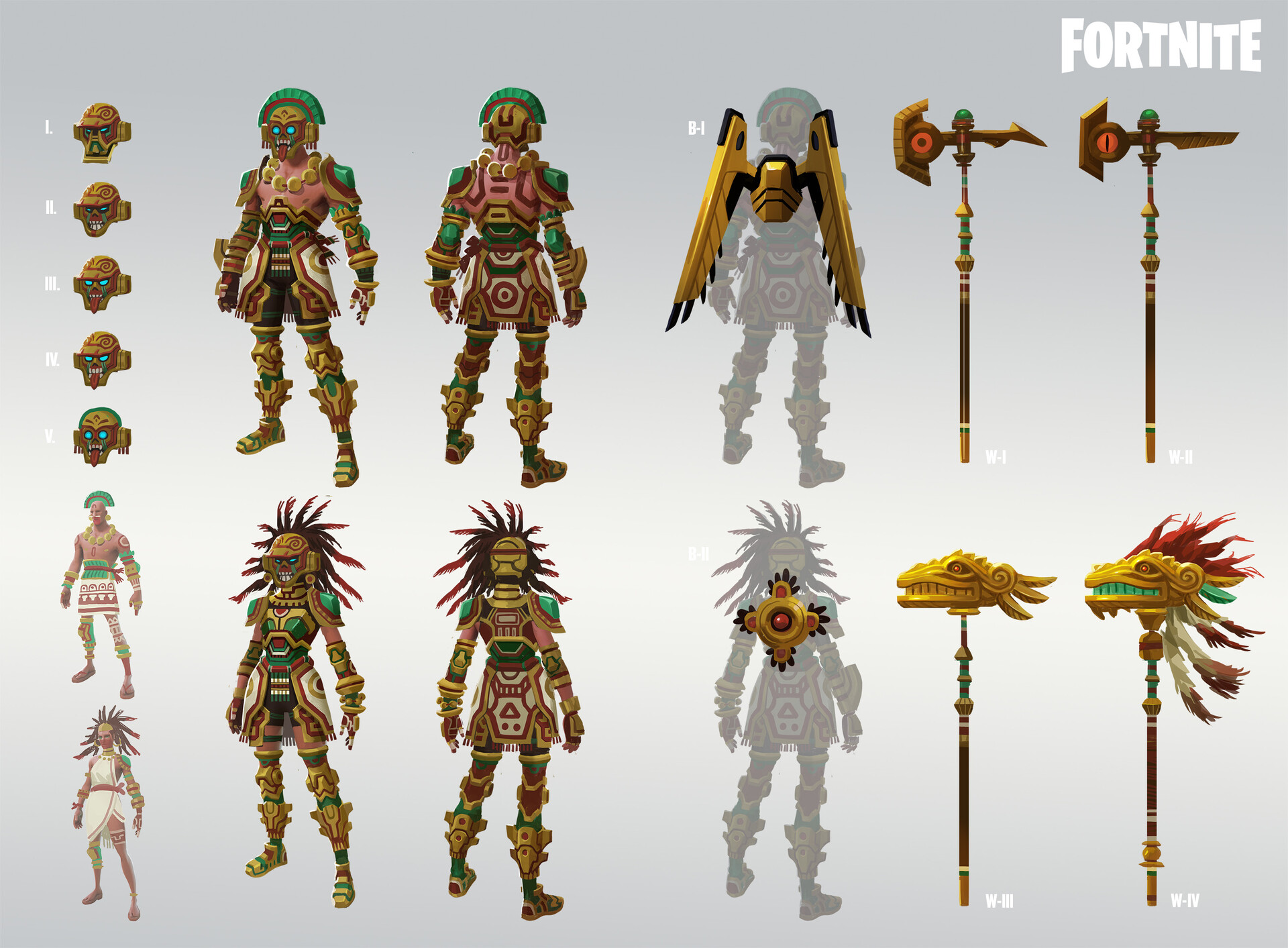 ArtStation Fornite Aztec Skin Set