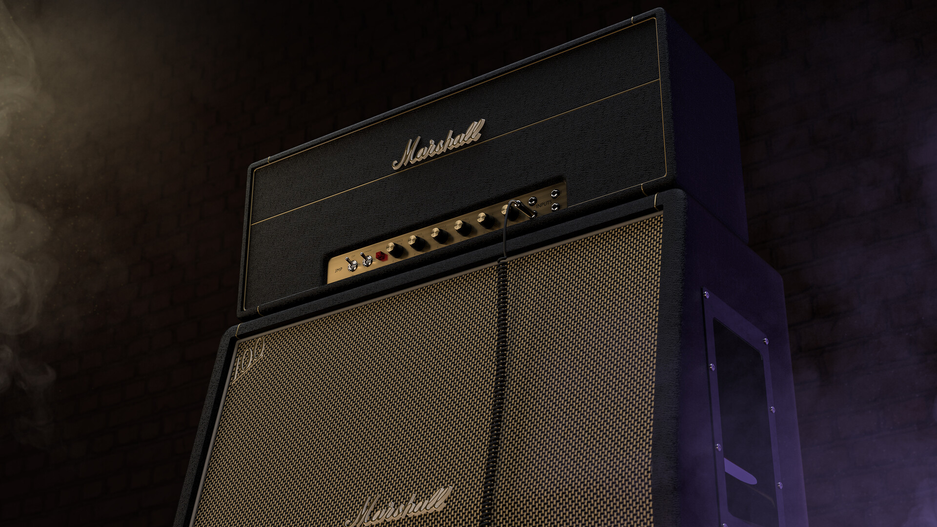 Bertrand B - Marshall amplifier and cabinets - 3D Visualization