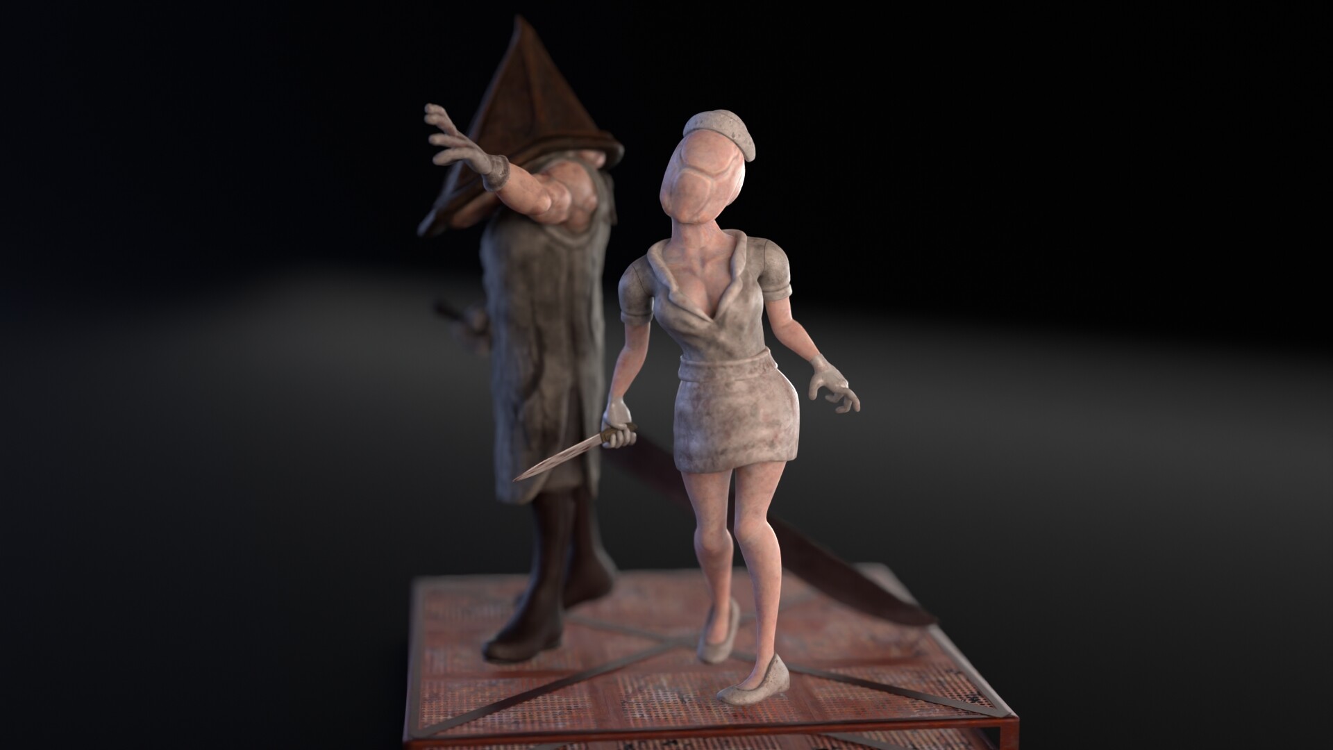Pyramid Head/Puppet Nurse, Silent Hi - Hekammit - Digital Art, Fantasy &  Mythology, Fantasy Men & Women, Couples - ArtPal