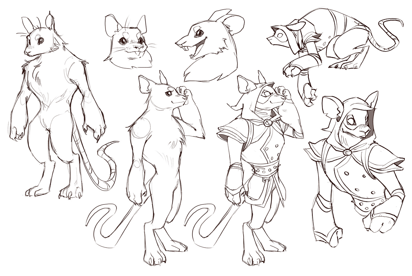exploratory character sketches