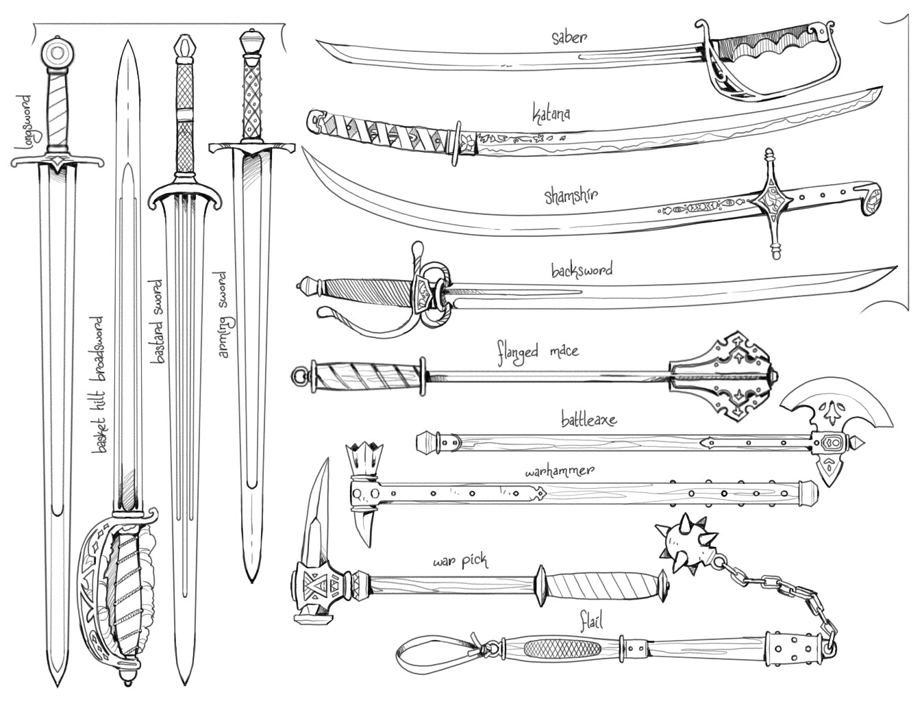 One-handed weapons