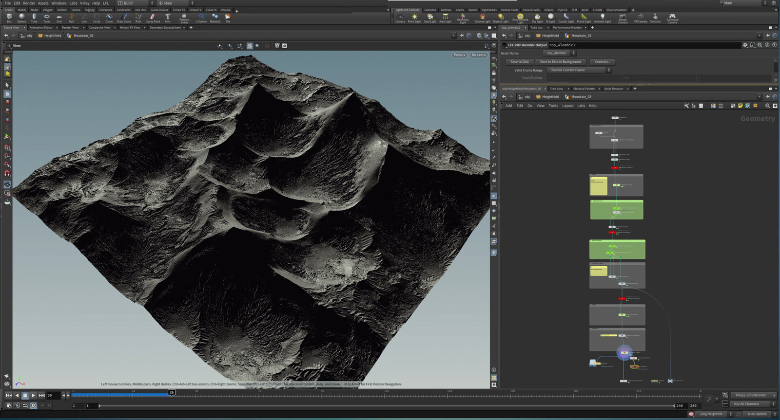 Mountain asset creation in Houdini