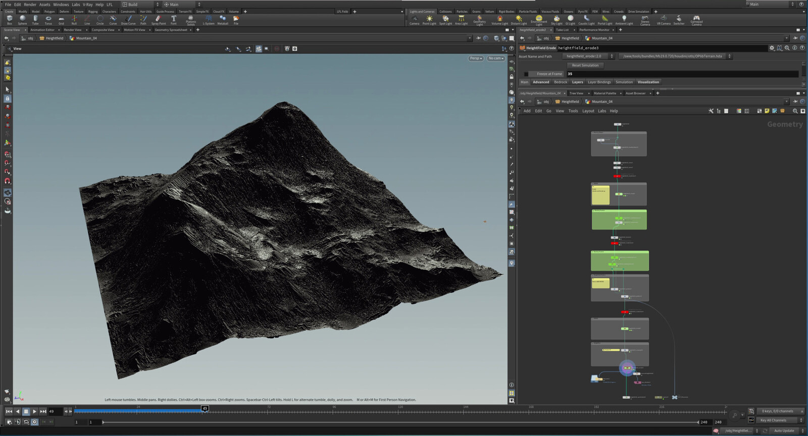 Mountain asset creation in Houdini