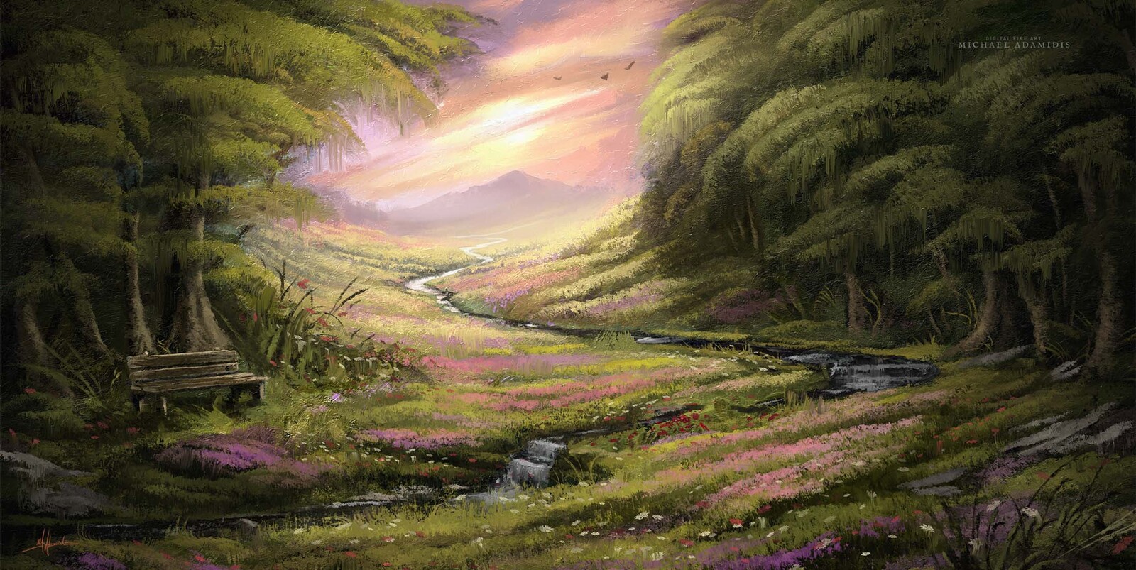 Digital Landscape Painting - Garden of the Forest