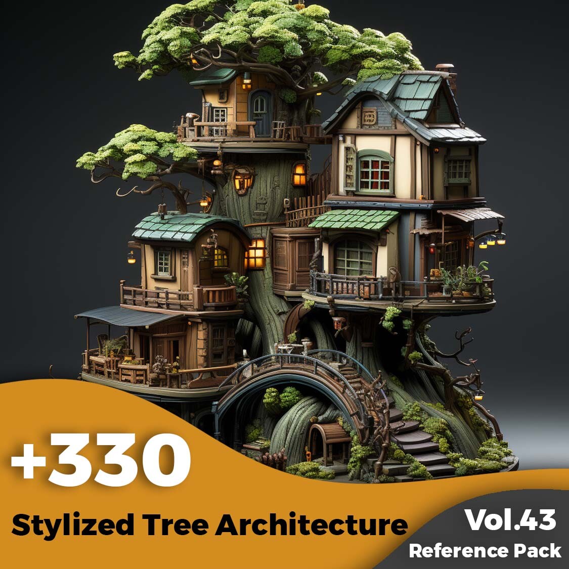 Concept Art - +330 Stylized Tree Architecture (4k) | Vol_43