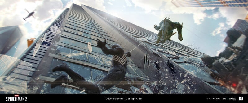 Insomniac Games Marvel's Spider-Man 2 Art Blast - ArtStation Magazine