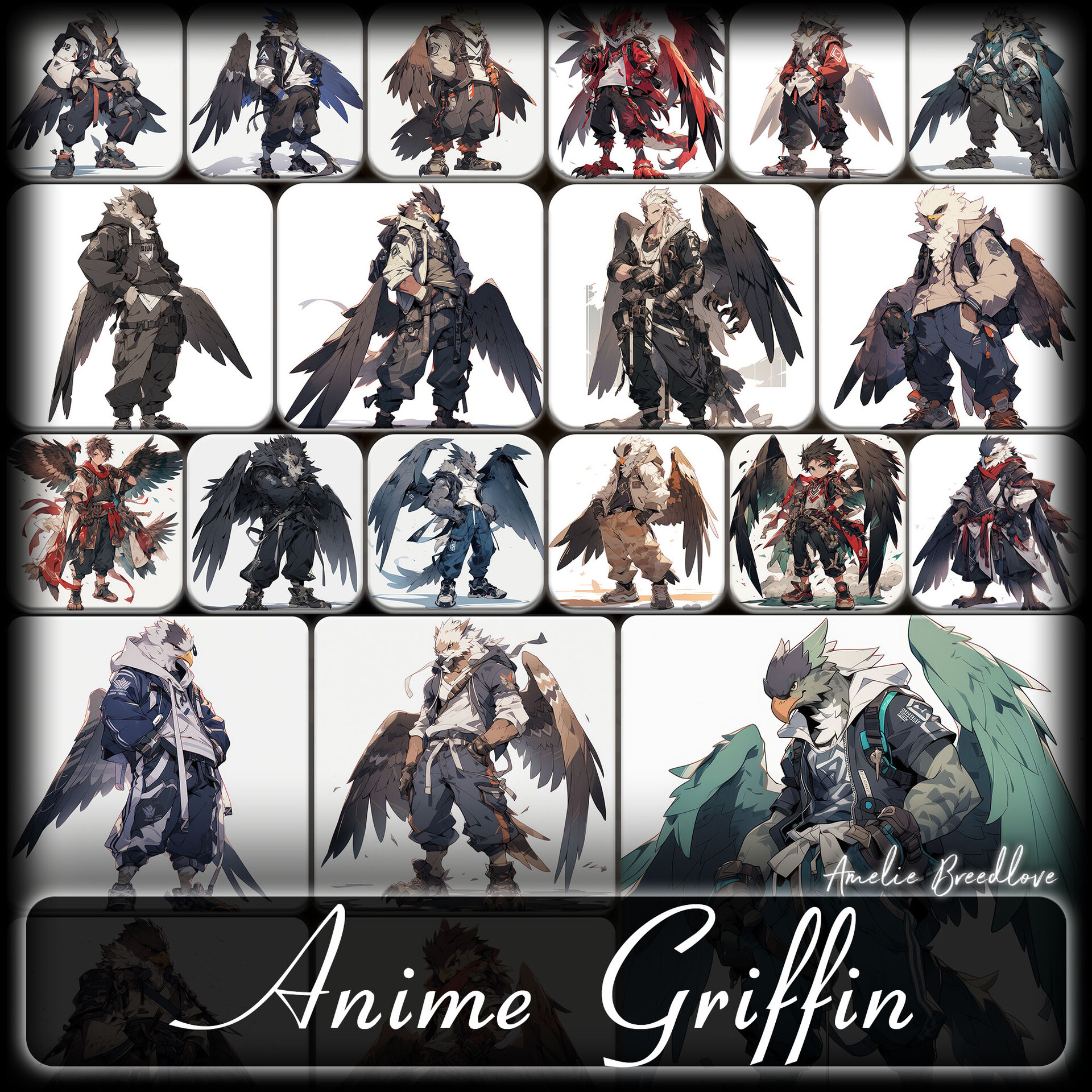 ArtStation - 200 Anime Griffin (Full Body) Reference Pack | 4K | v.13