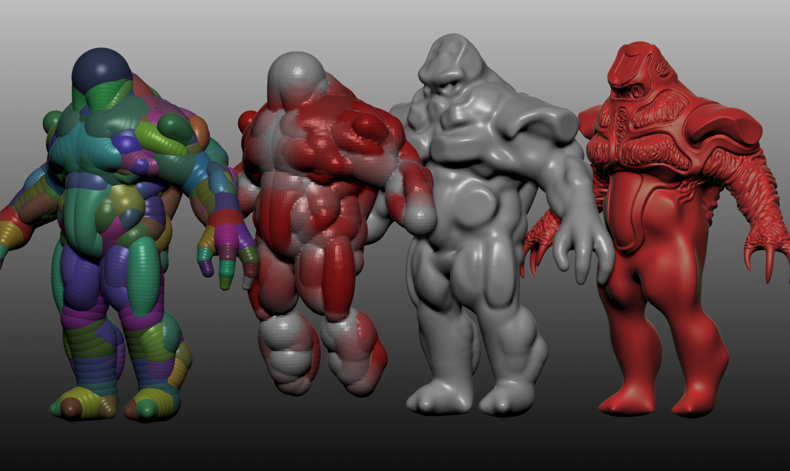 Zsphere, Unified Skin, Dynamesh, Rough forms.