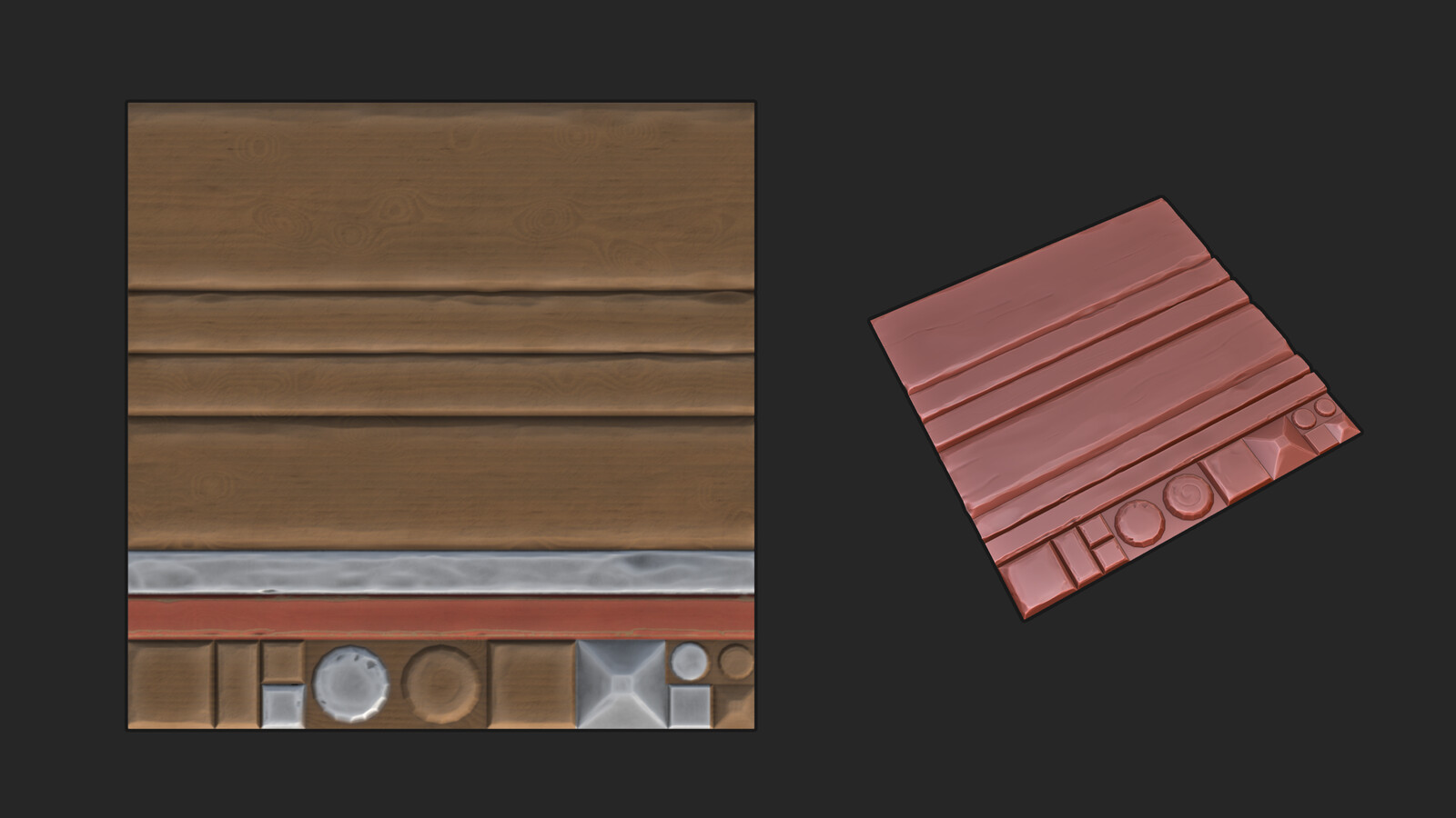 Asset Material Trim Sheet + High Poly