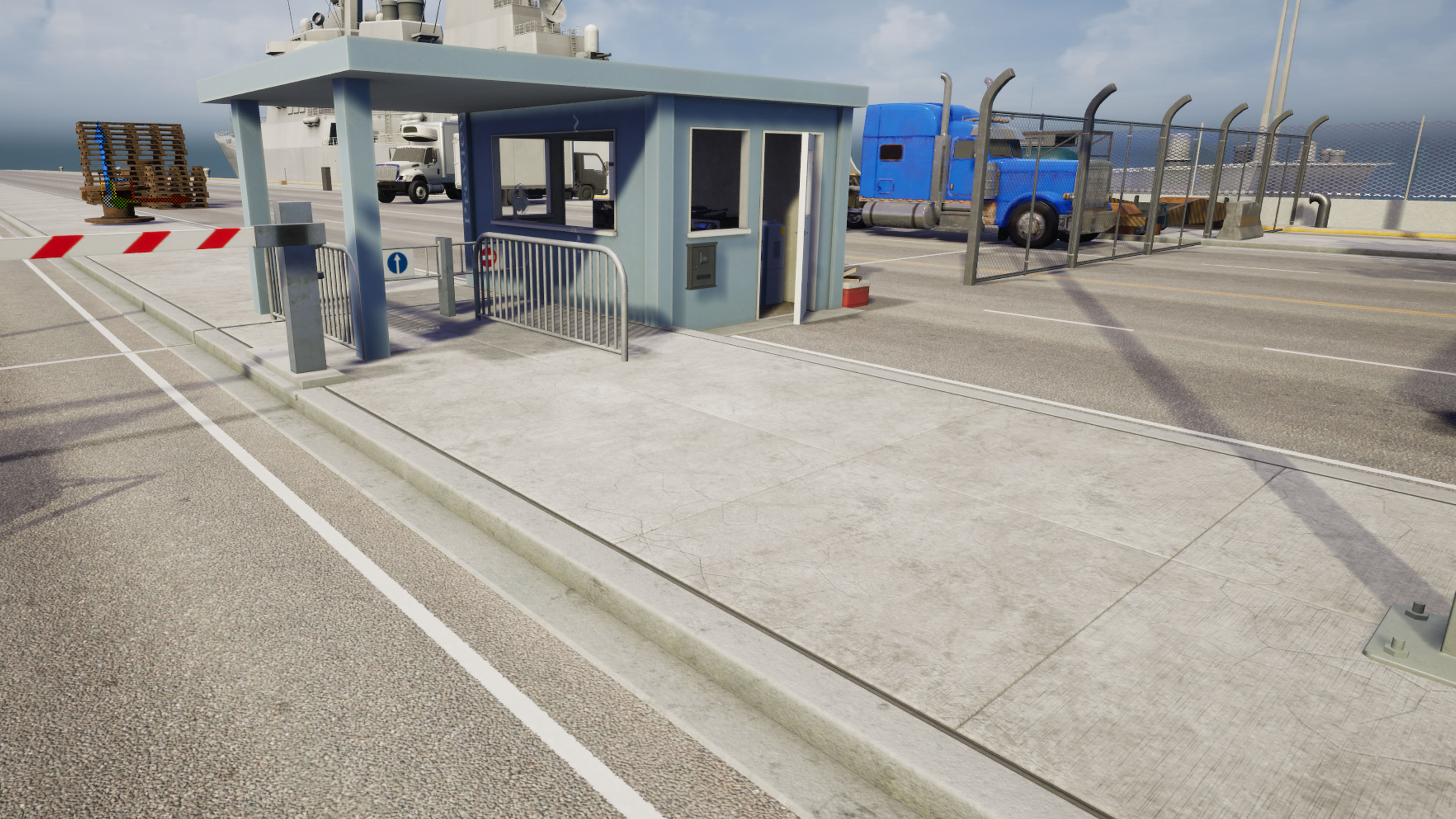 Navy pier demo project. Checkpoint and guard shack. Created in 2019