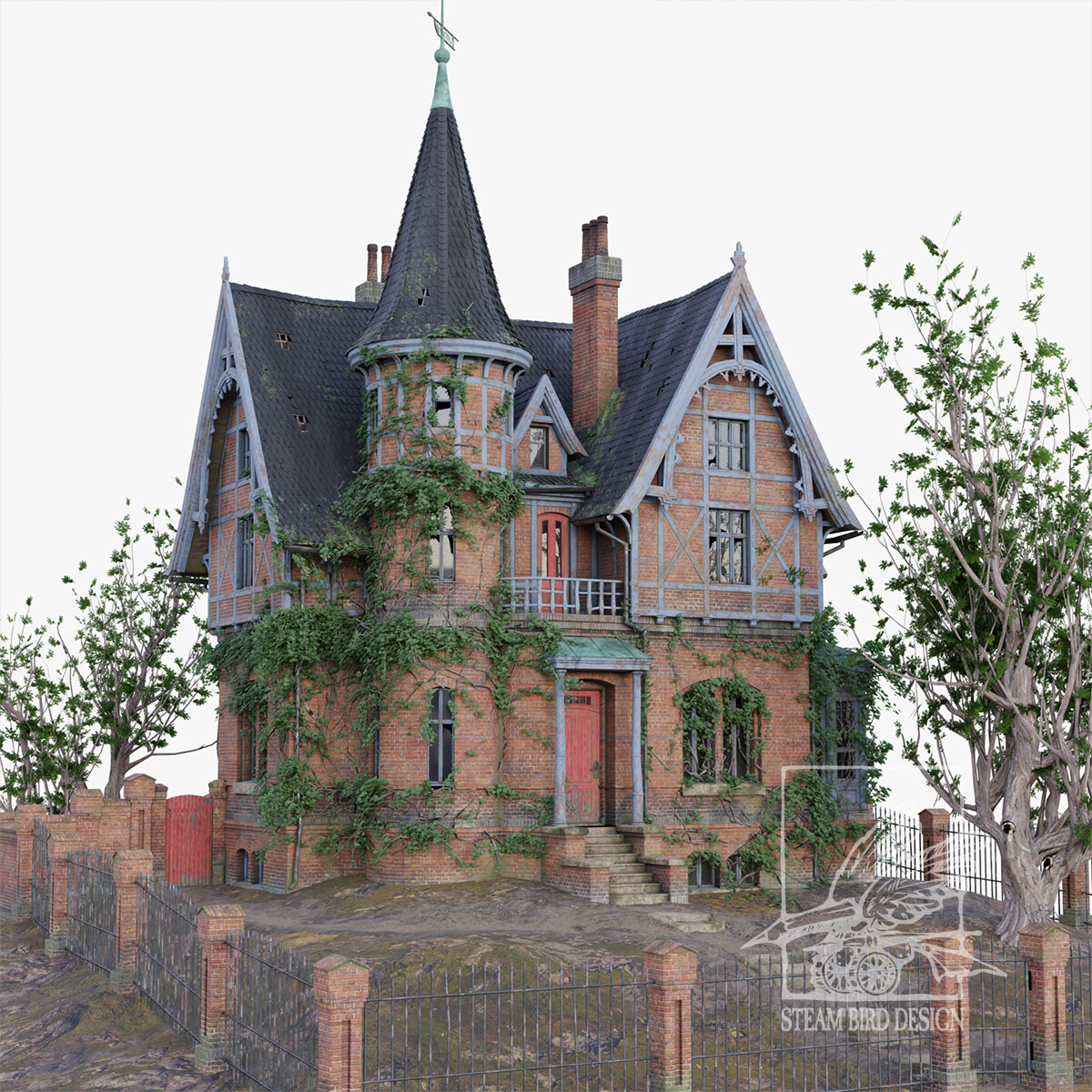 Run-Down Victorian Terra-Cotta Mansion
