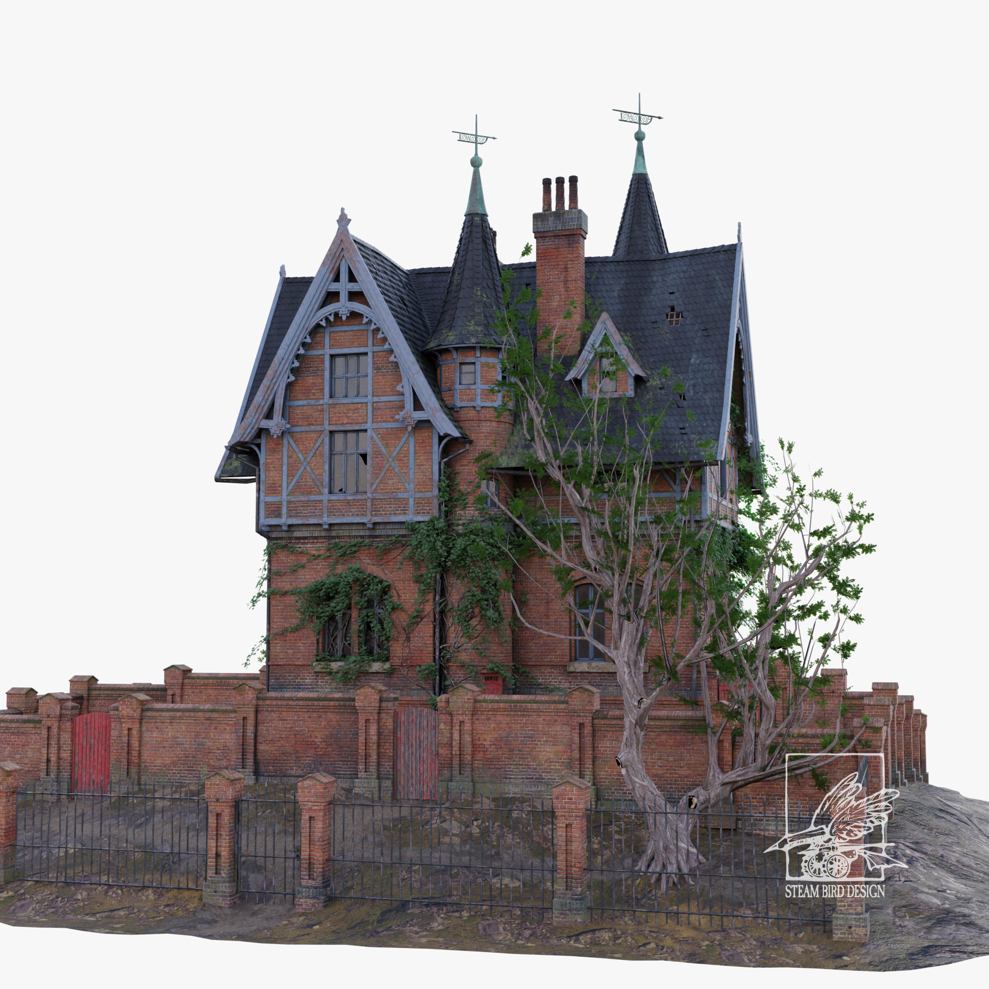 Run Down Victorian Terra-Cotta Mansion