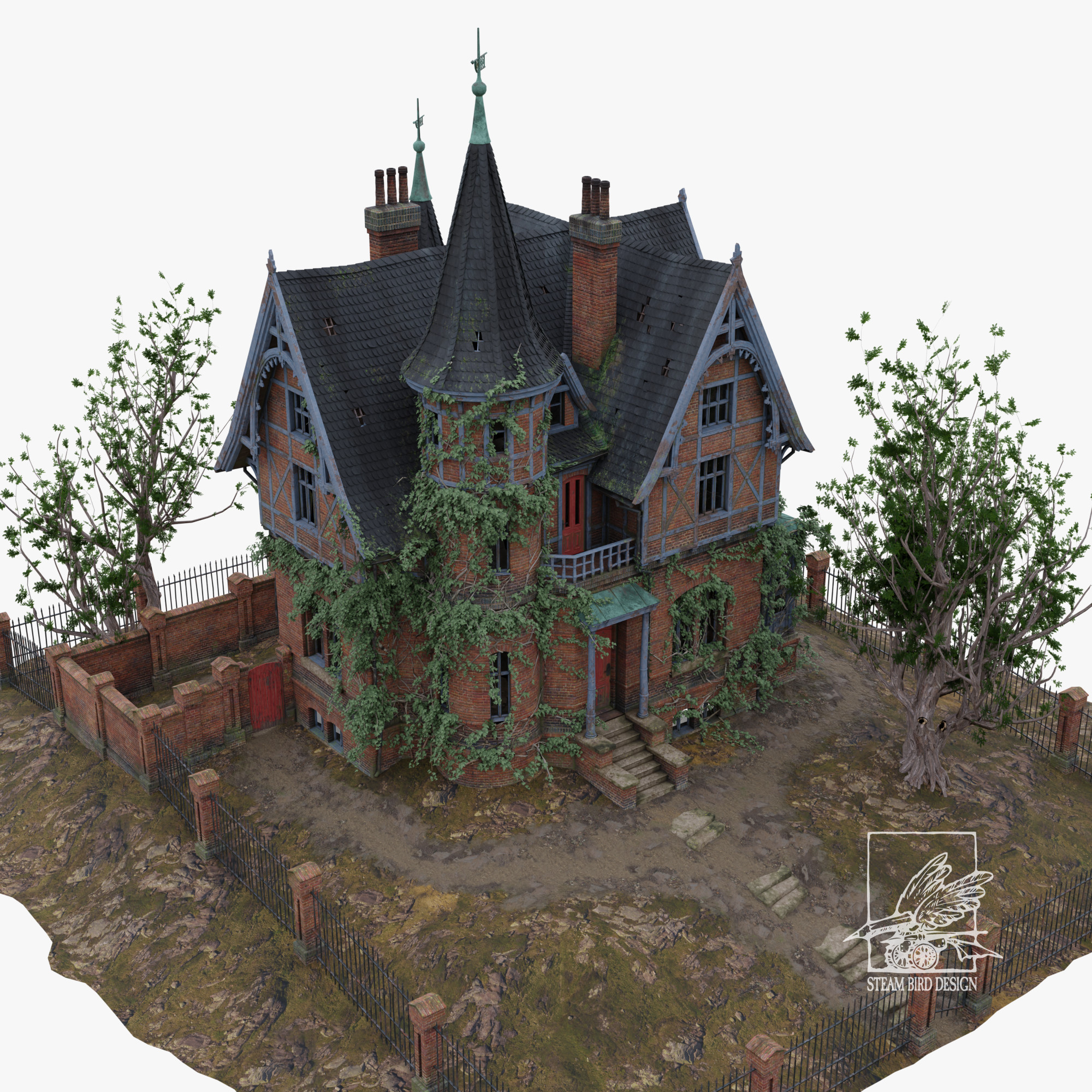 Run Down Victorian Terra-Cotta Mansion